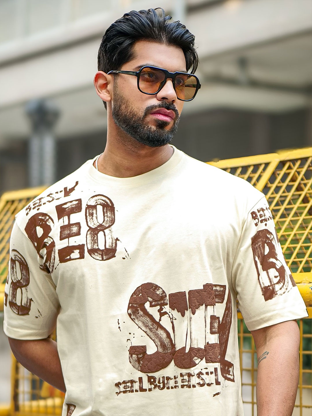 Maniac Self Design Puff Printed Round Neck Short Sleeves Pure Cotton T-shirt, Off white
Maniac Self Design Puff Printed Round Neck Short Sleeves Pure Cotton T-shirt, Off white
