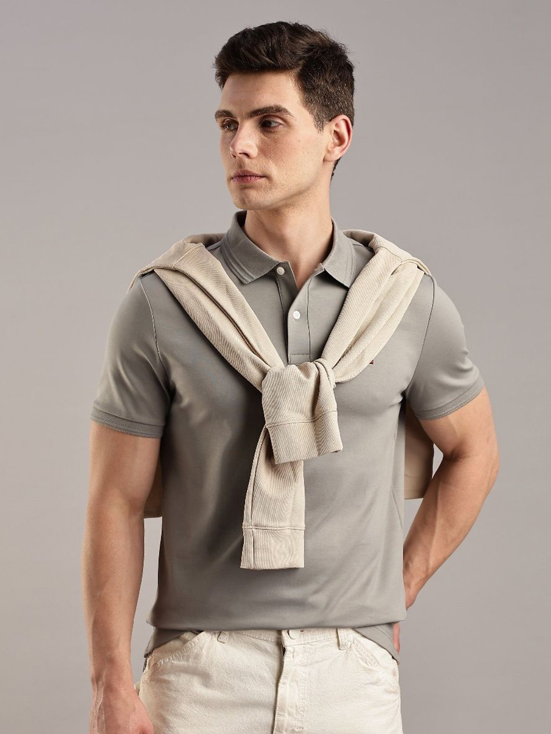 Tommy Hilfiger Polo Collar Pure Cotton T-shirt, Grey
Tommy Hilfiger Polo Collar Pure Cotton T-shirt, Grey