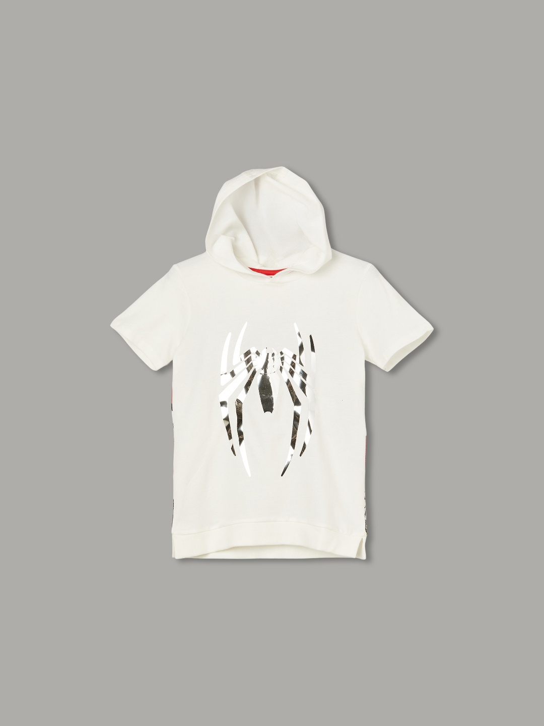 Fame Forever by Lifestyle Boys Spider-Man In Character Printed Pure Cotton Hooded T Shirt, Off white
Fame Forever by Lifestyle Boys Spider-Man In Character Printed Pure Cotton Hooded T Shirt, Off white