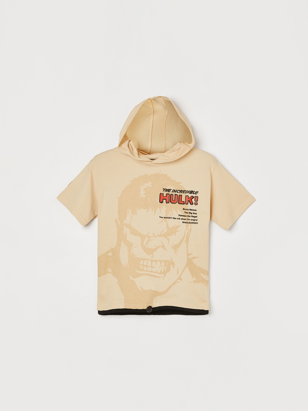Fame Forever by Lifestyle Boys Hulk In Character Printed Pure Cotton Hooded T Shirt, Beige
Fame Forever by Lifestyle Boys Hulk In Character Printed Pure Cotton Hooded T Shirt, Beige