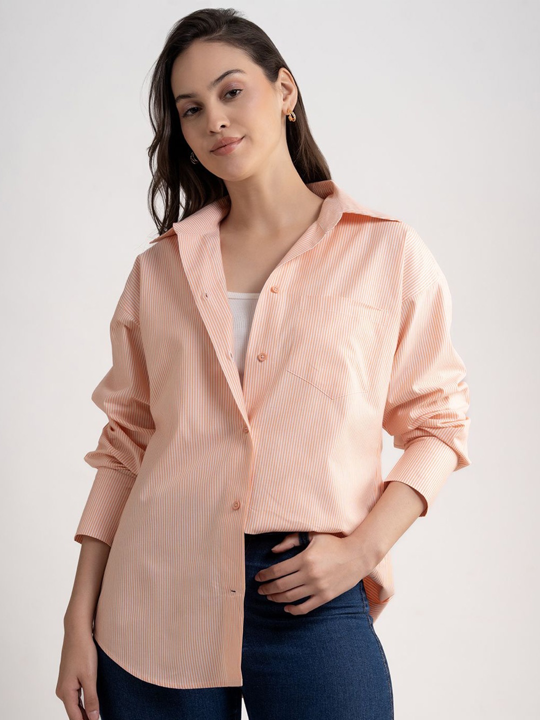 Lounge Dreams Comfort Oversized Fit Striped Spread Collar Cotton Casual Shirt, Orange
Lounge Dreams Comfort Oversized Fit Striped Spread Collar Cotton Casual Shirt, Orange