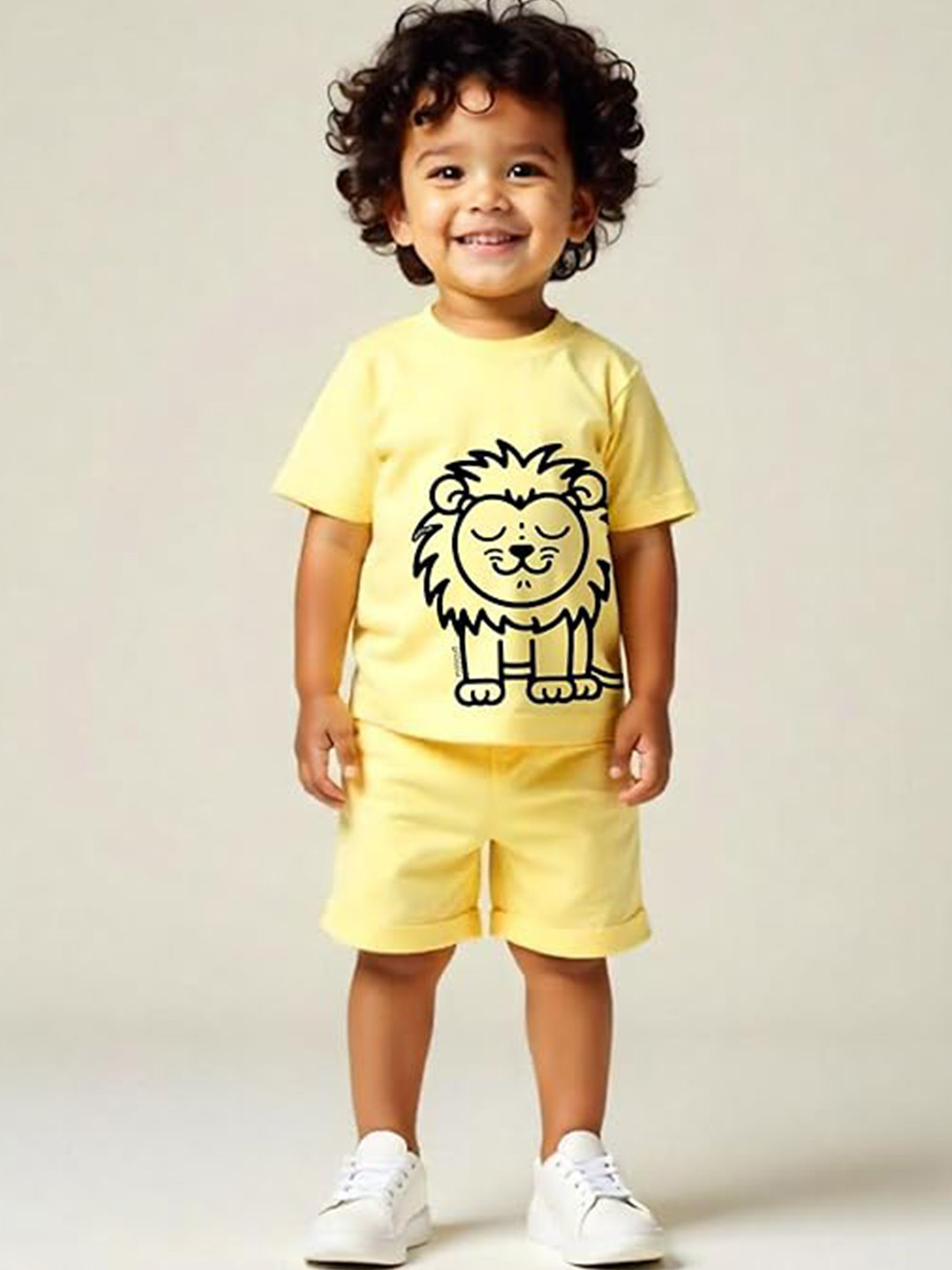Minicult Unisex Kids Animal Printed Pure Cotton T-shirt With Shorts Clothing Set, Yellow
Minicult Unisex Kids Animal Printed Pure Cotton T-shirt With Shorts Clothing Set, Yellow