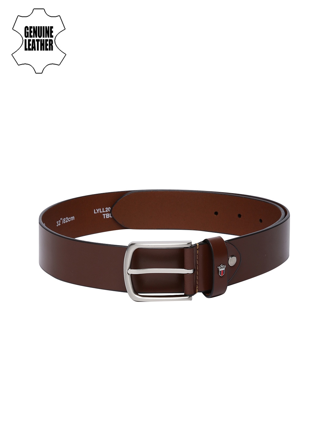 Louis Philippe Men Tan Brown Genuine Leather Solid Belt