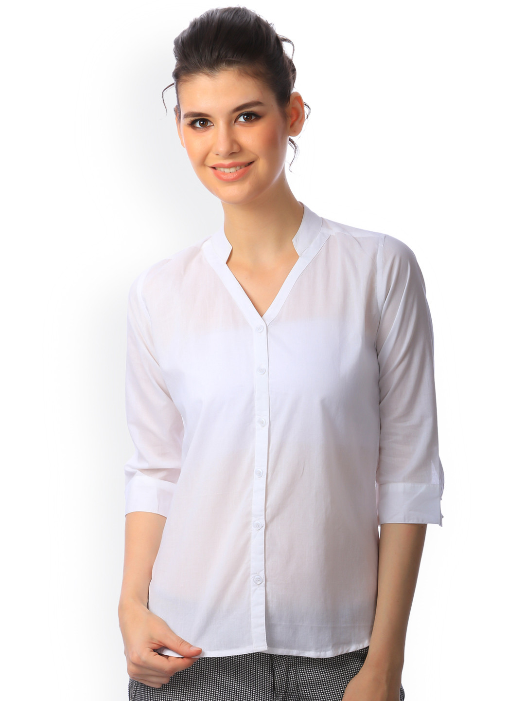 SCORPIUS Women White Smart Slim Fit Solid Formal Shirt 
SCORPIUS Women White Smart Slim Fit Solid Formal Shirt