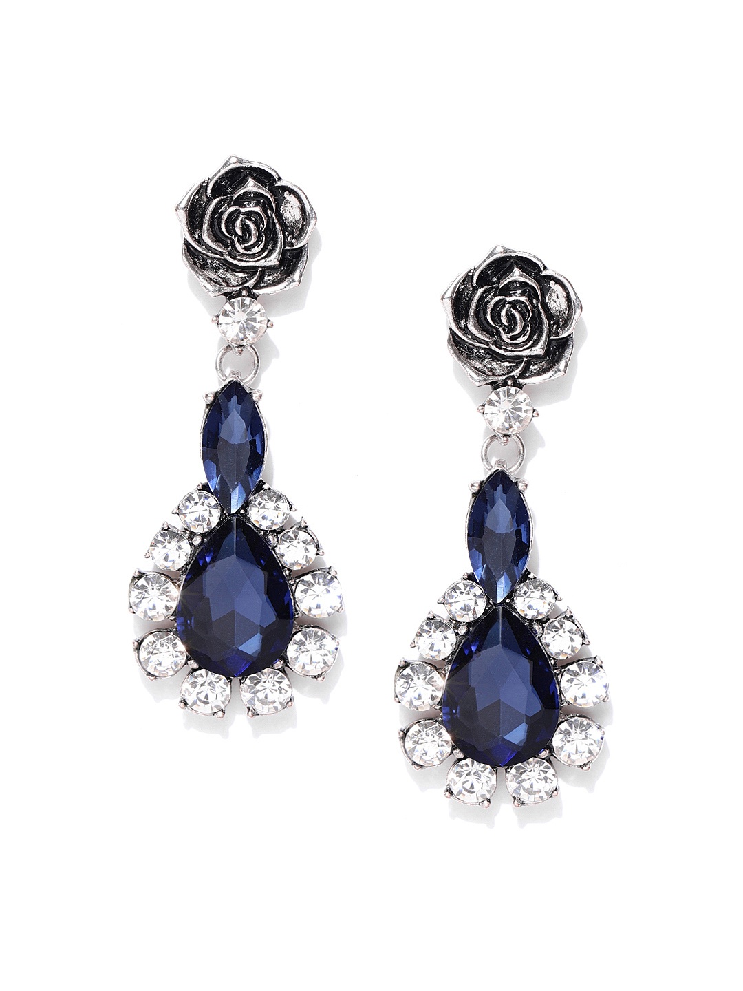 Jewels Galaxy Oxidised Silver-Toned & Navy Luxuria Rhodium-Plated Handcrafted Earrings
Jewels Galaxy Oxidised Silver-Toned & Navy Luxuria Rhodium-Plated Handcrafted Earrings