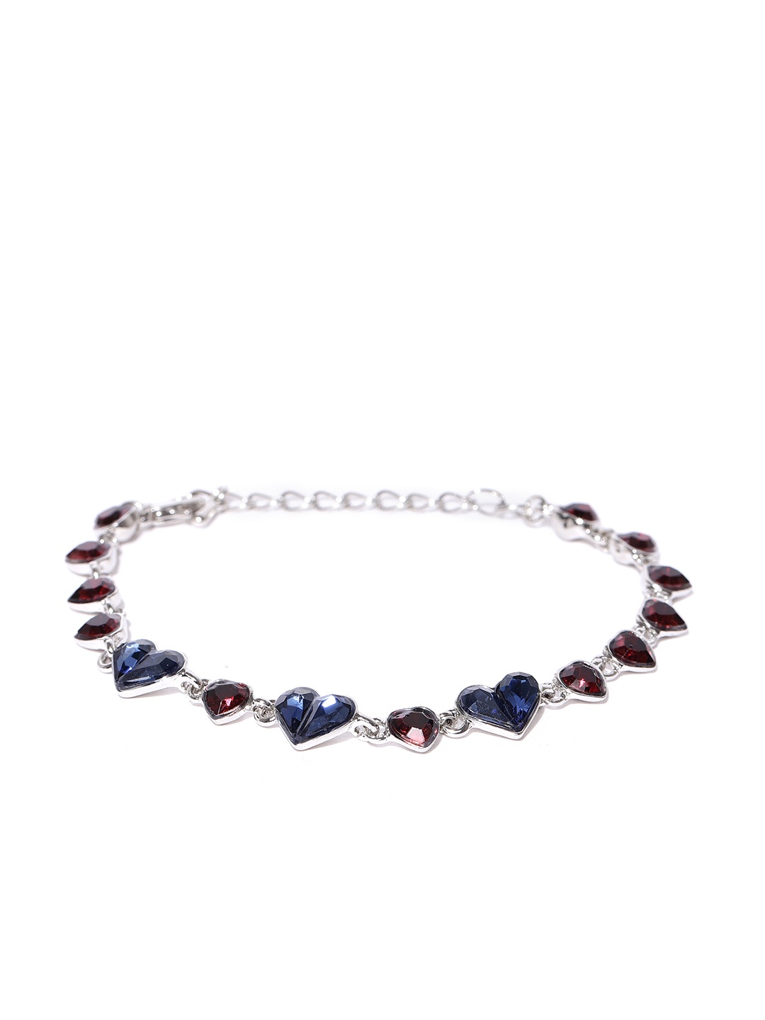 Jewels Galaxy Navy Blue Rhodium-Plated Handcrafted Stone-Studded Heart-Shaped Bracelet
Jewels Galaxy Navy Blue Rhodium-Plated Handcrafted Stone-Studded Heart-Shaped Bracelet