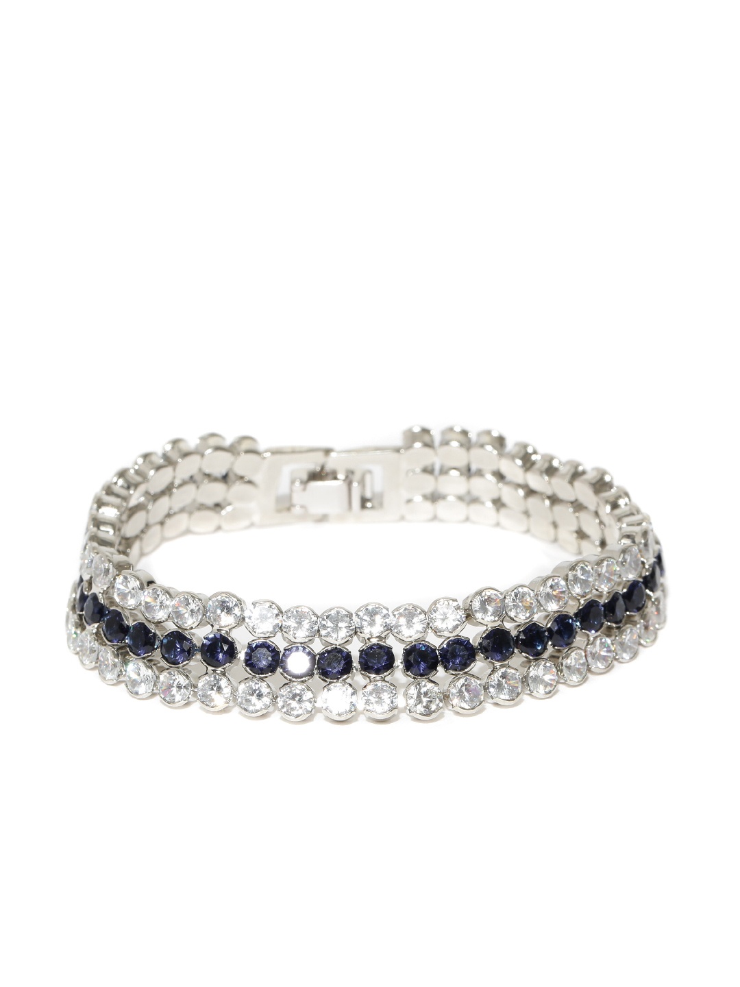 Jewels Galaxy Navy Blue Rhodium-Plated Stone Studded Handcrafted Contemporary Bracelet
Jewels Galaxy Navy Blue Rhodium-Plated Stone Studded Handcrafted Contemporary Bracelet