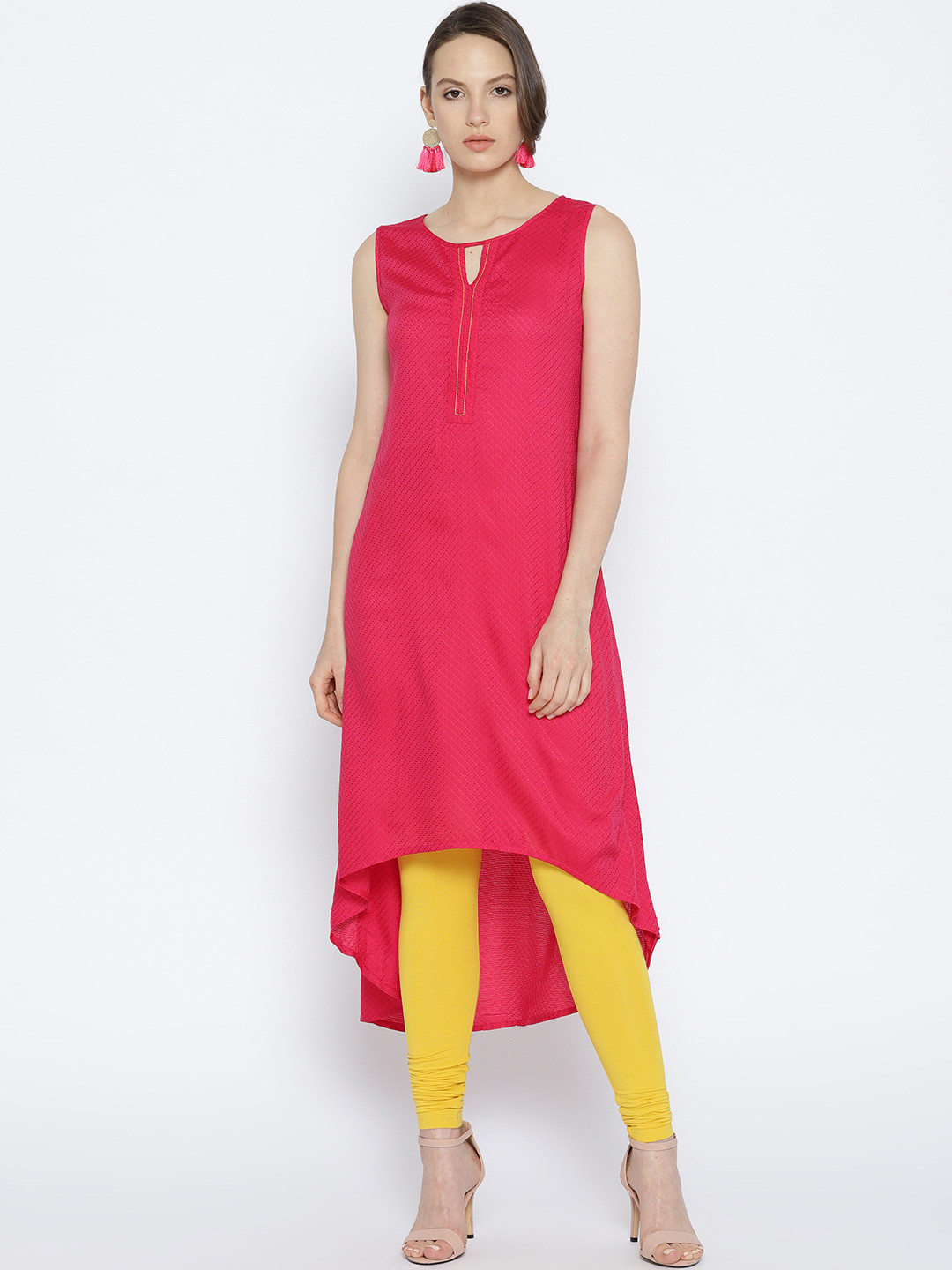 Global Desi Women Magenta Woven Design High-Low A-Line Kurta
Global Desi Women Magenta Woven Design High-Low A-Line Kurta