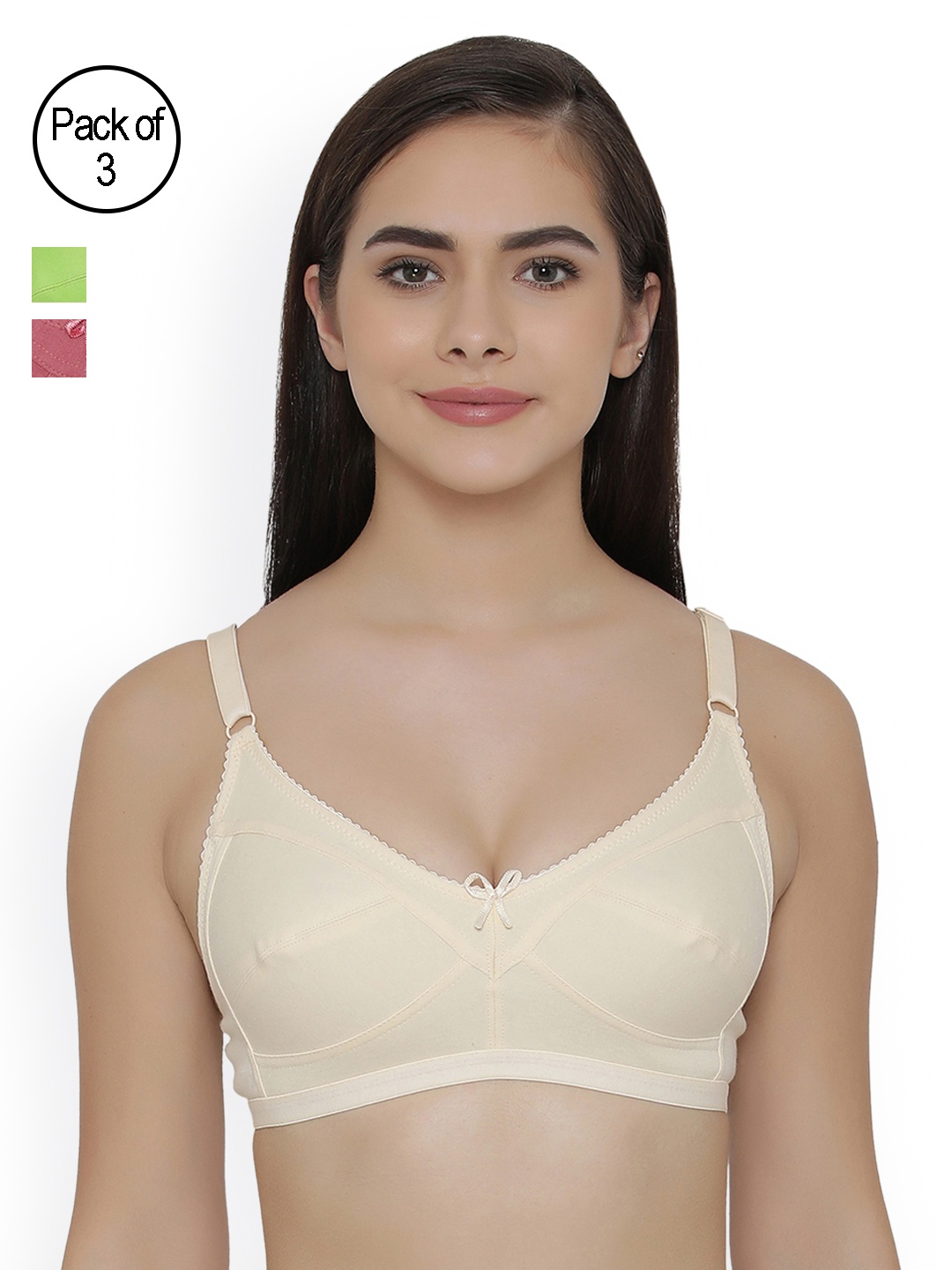Clovia Pack Of 3 Bra, Green