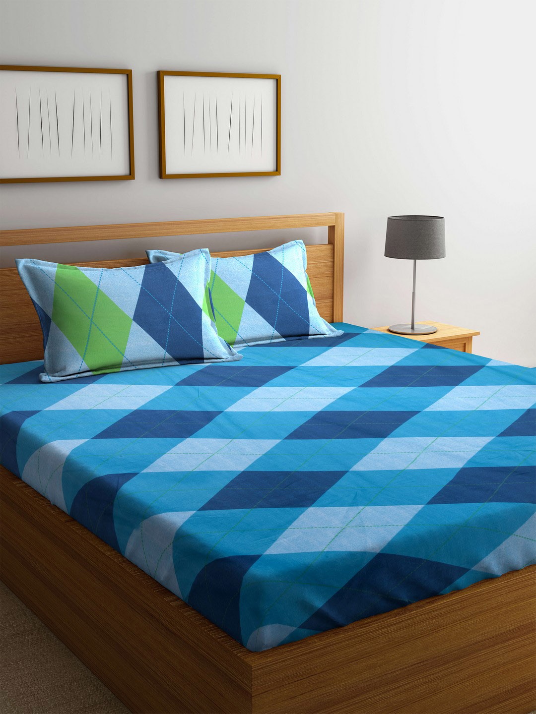 BIANCA Blue Geometric Flat 210 TC Cotton 1 Double King Bedsheet with 2 Pillow Covers
BIANCA Blue Geometric Flat 210 TC Cotton 1 Double King Bedsheet with 2 Pillow Covers
