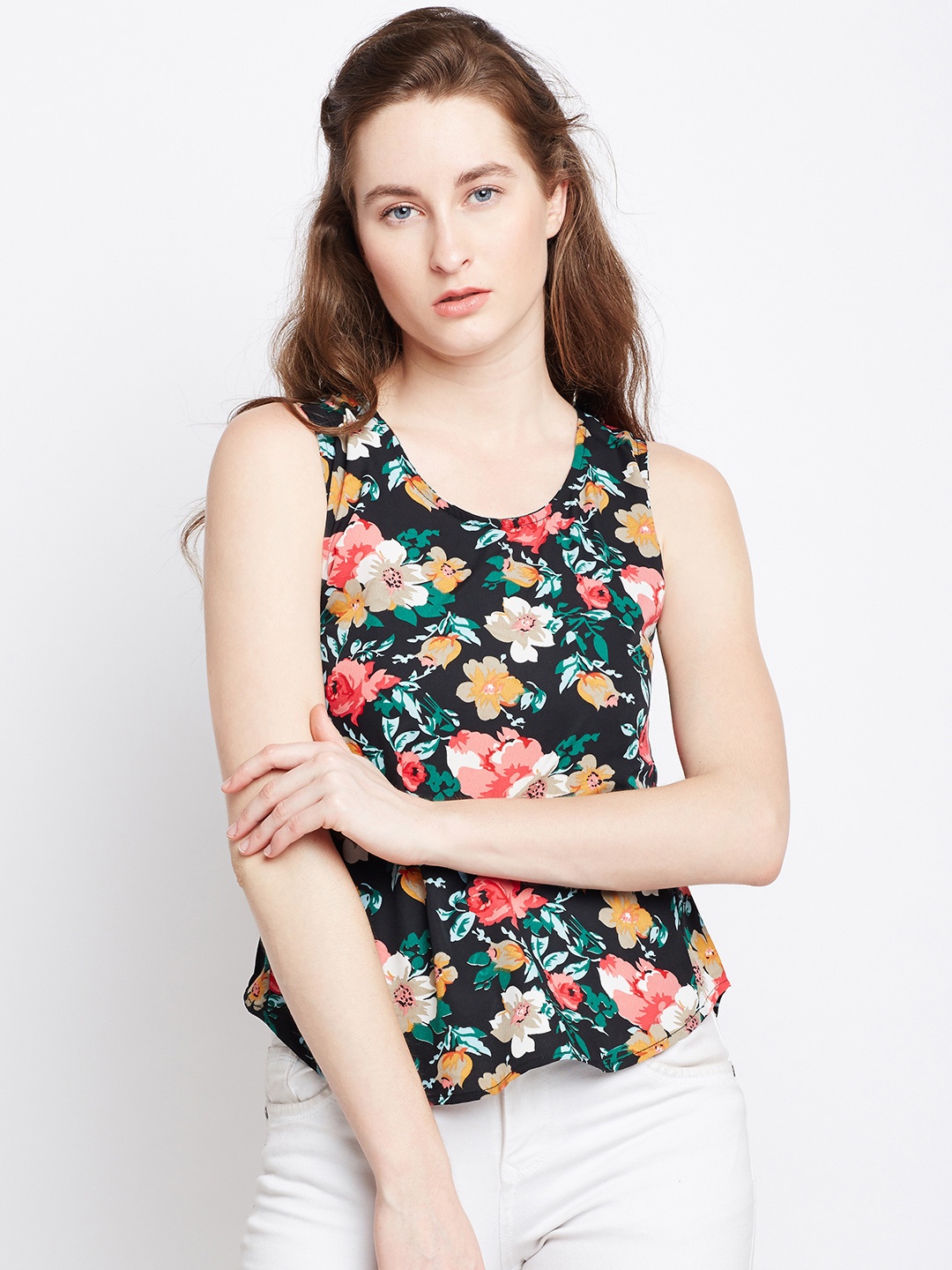 Berrylush Women Black Printed Top