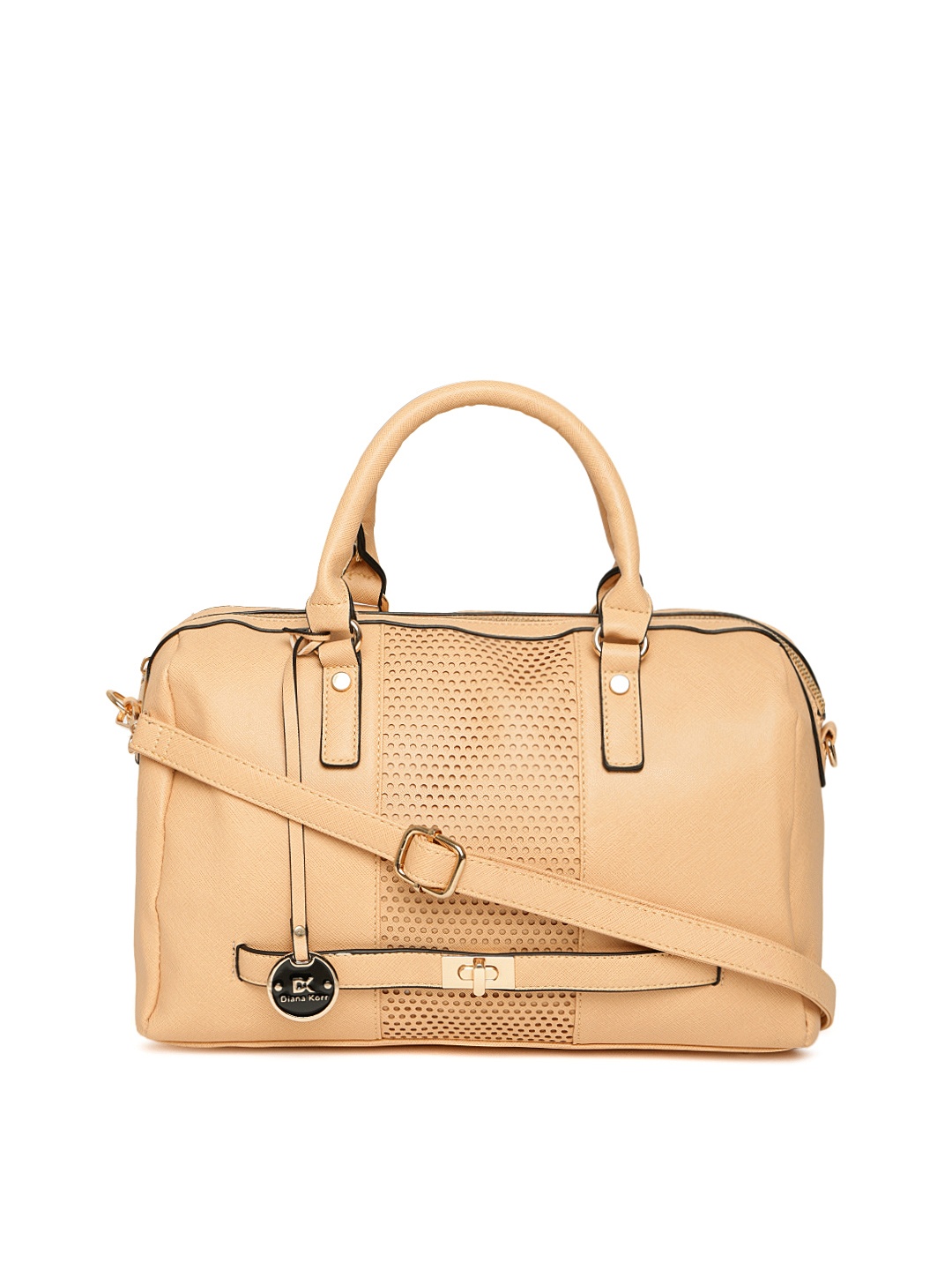 Diana Korr Beige Solid Handheld Bag