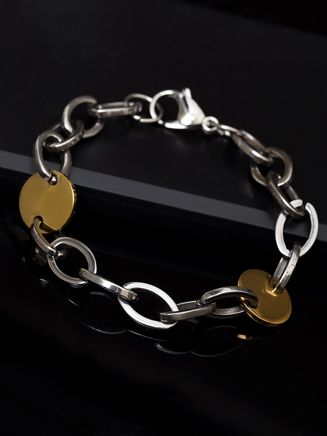 Dare by Voylla Silver-Toned Stainless Steel Silver-Plated Handcrafted Link Bracelet
Dare by Voylla Silver-Toned Stainless Steel Silver-Plated Handcrafted Link Bracelet