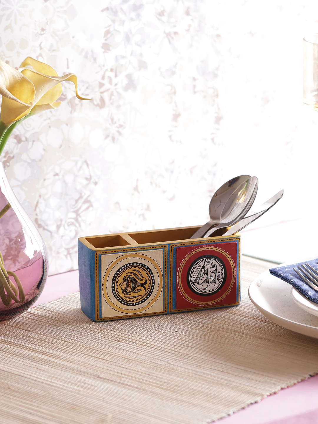 VarEesha Blue Printed Wood Set Cutlery Holder
VarEesha Blue Printed Wood Set Cutlery Holder