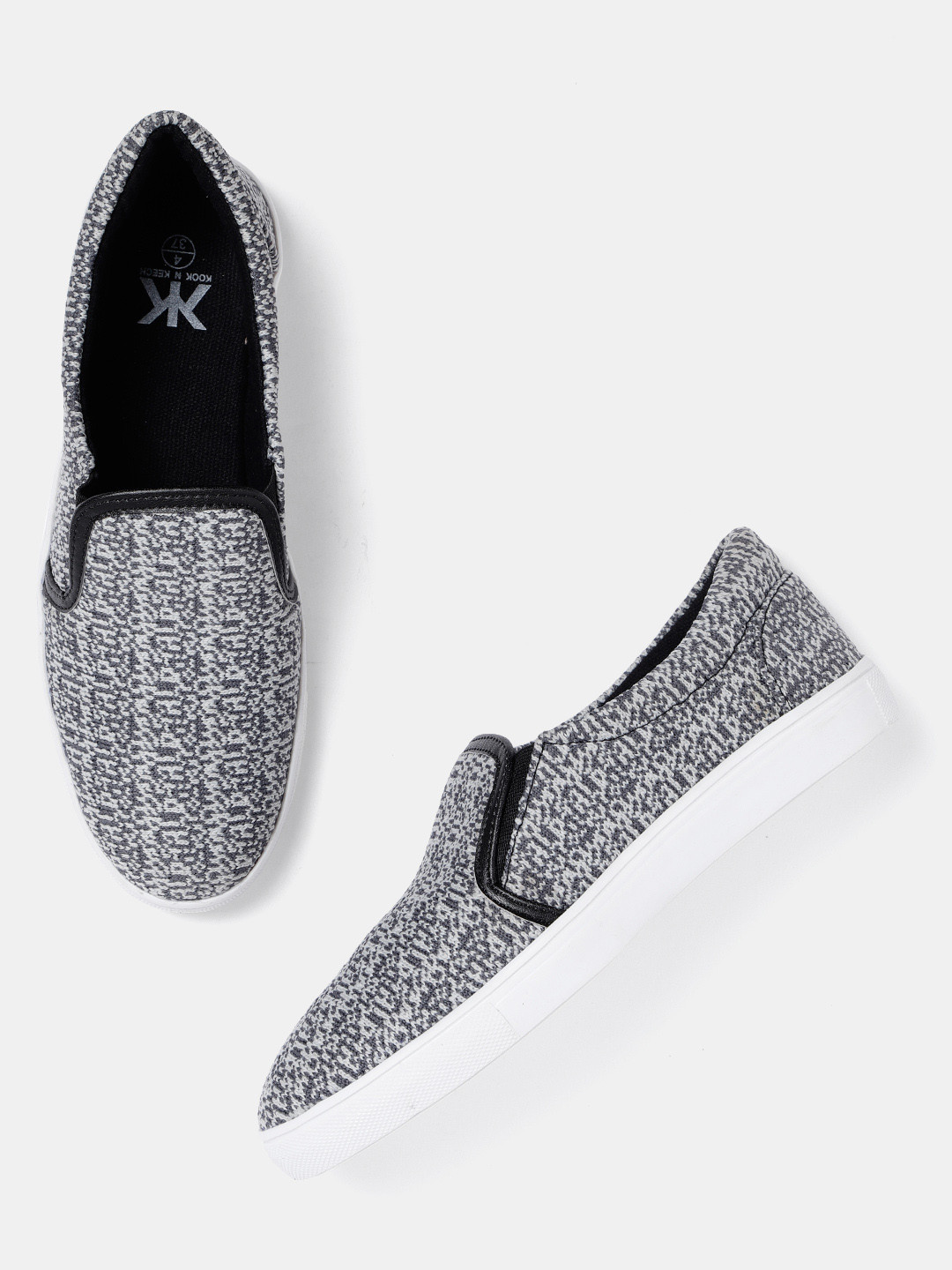 Kook N Keech Women Grey Woven Design Slip-On Sneakers 
Kook N Keech Women Grey Woven Design Slip-On Sneakers