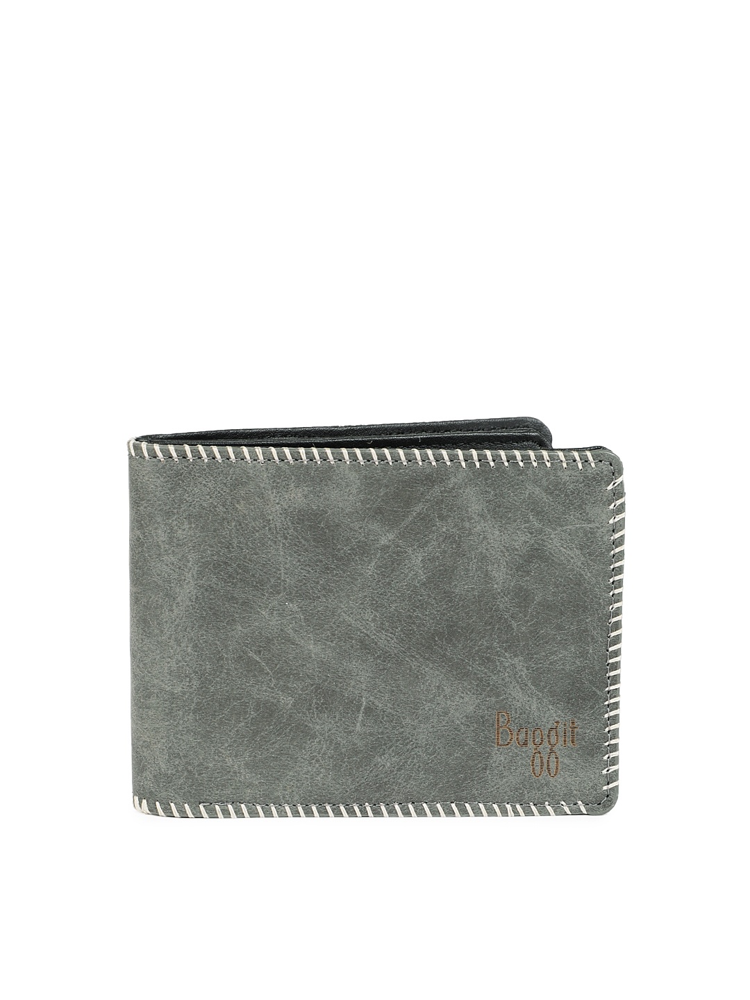 Baggit Men Grey Solid Two Fold Wallet