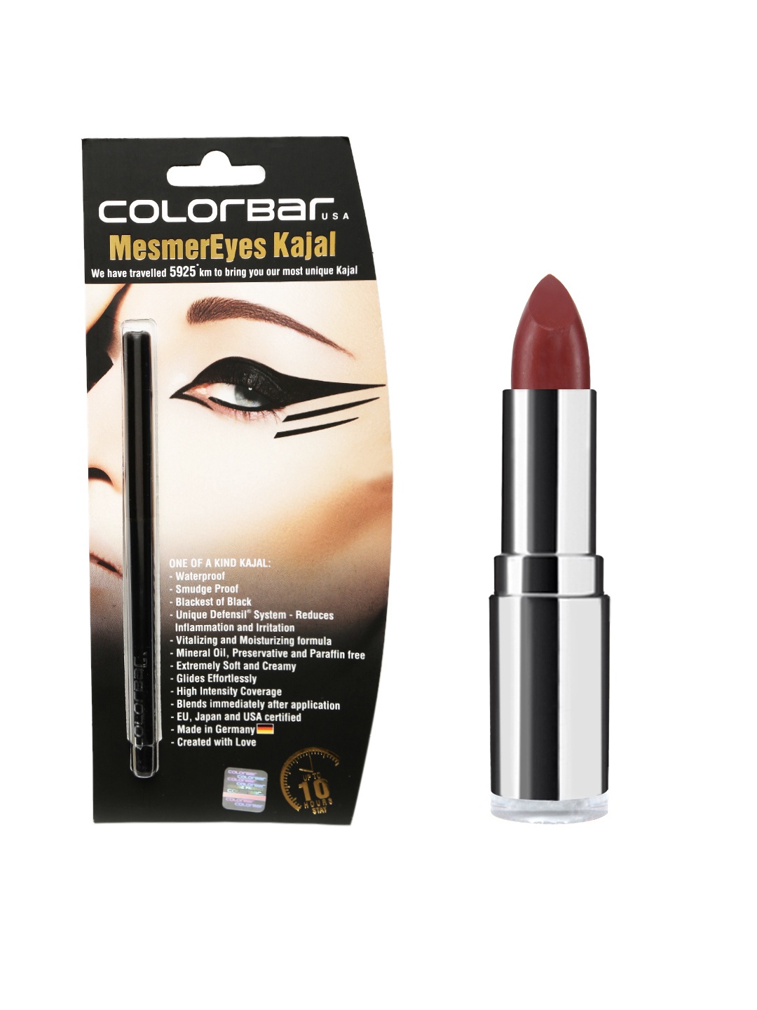 Colorbar Set of Velvet Matte Brown Over The Top 1 Lipstick & Black MesmerEyes Kajal, Red
Colorbar Set of Velvet Matte Brown Over The Top 1 Lipstick & Black MesmerEyes Kajal, Red