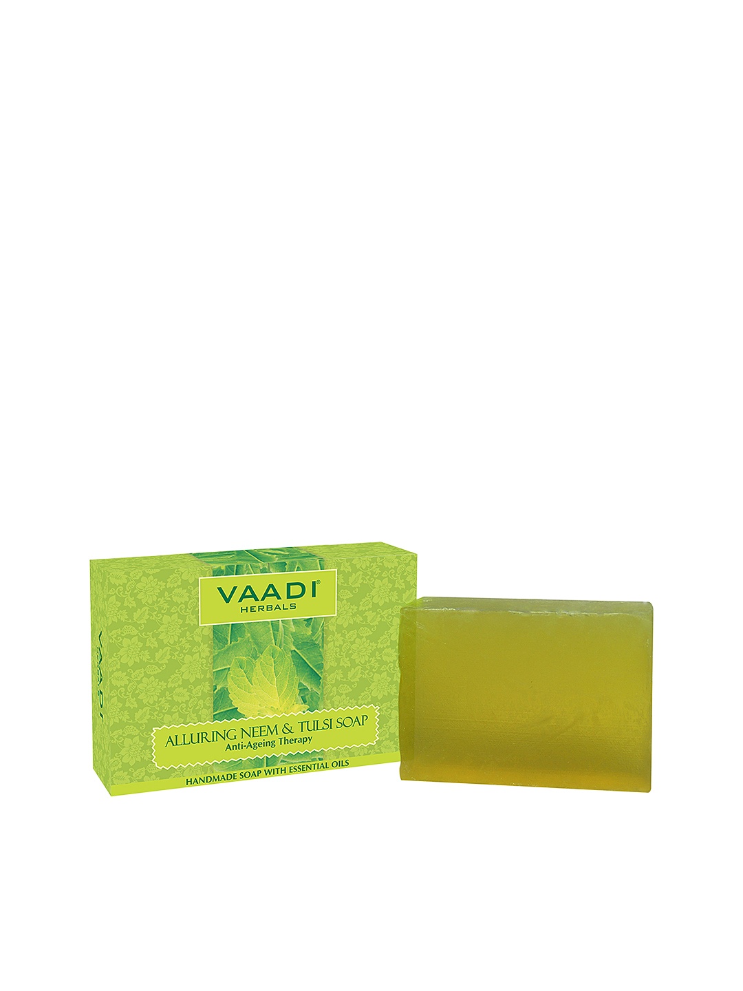 Vaadi Herbals Alluring Neem-Tulsi Anti-Aging Soap with Vitamin E & Tea Tree Oil - 75 g, Green
Vaadi Herbals Alluring Neem-Tulsi Anti-Aging Soap with Vitamin E & Tea Tree Oil - 75 g, Green