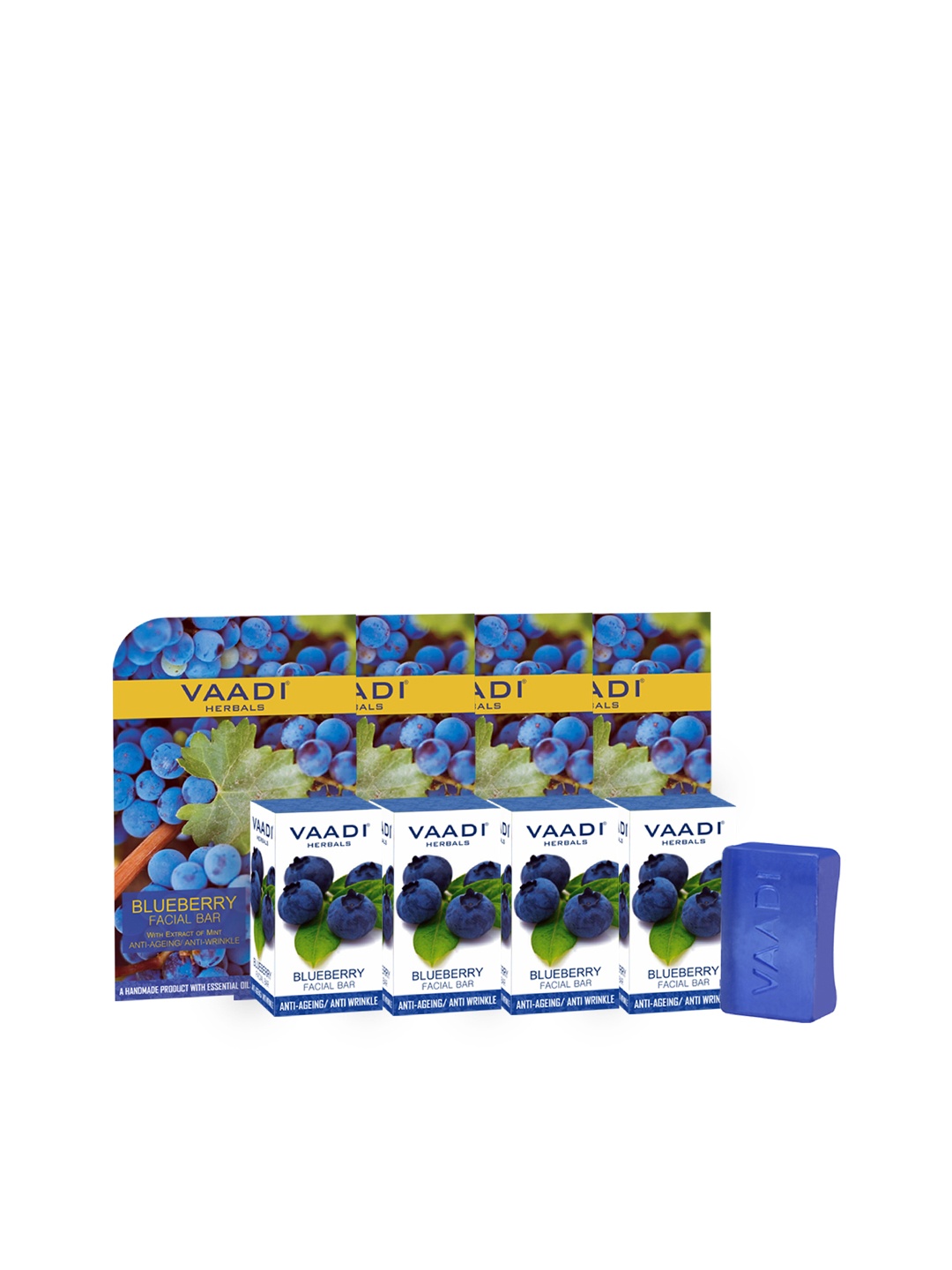 Vaadi Herbals Set of 4 Blueberry Facial Bars with Mint Extract - Anti-Ageing - 25g each, Navy blue
Vaadi Herbals Set of 4 Blueberry Facial Bars with Mint Extract - Anti-Ageing - 25g each, Navy blue