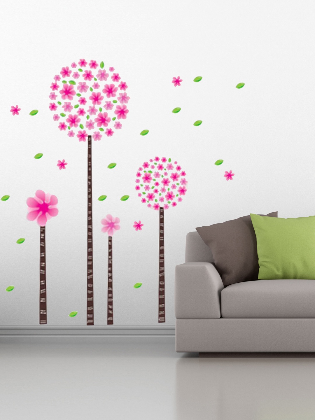 Cortina Pink & Green Floral Wall Sticker