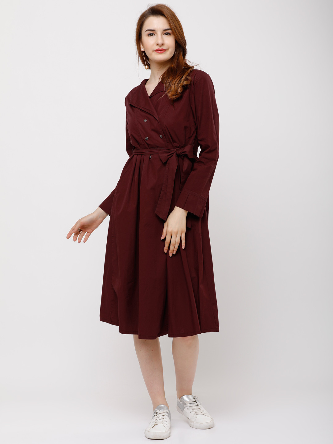 Tokyo Talkies Women Maroon Solid Fit and Flare Dress
Tokyo Talkies Women Maroon Solid Fit and Flare Dress