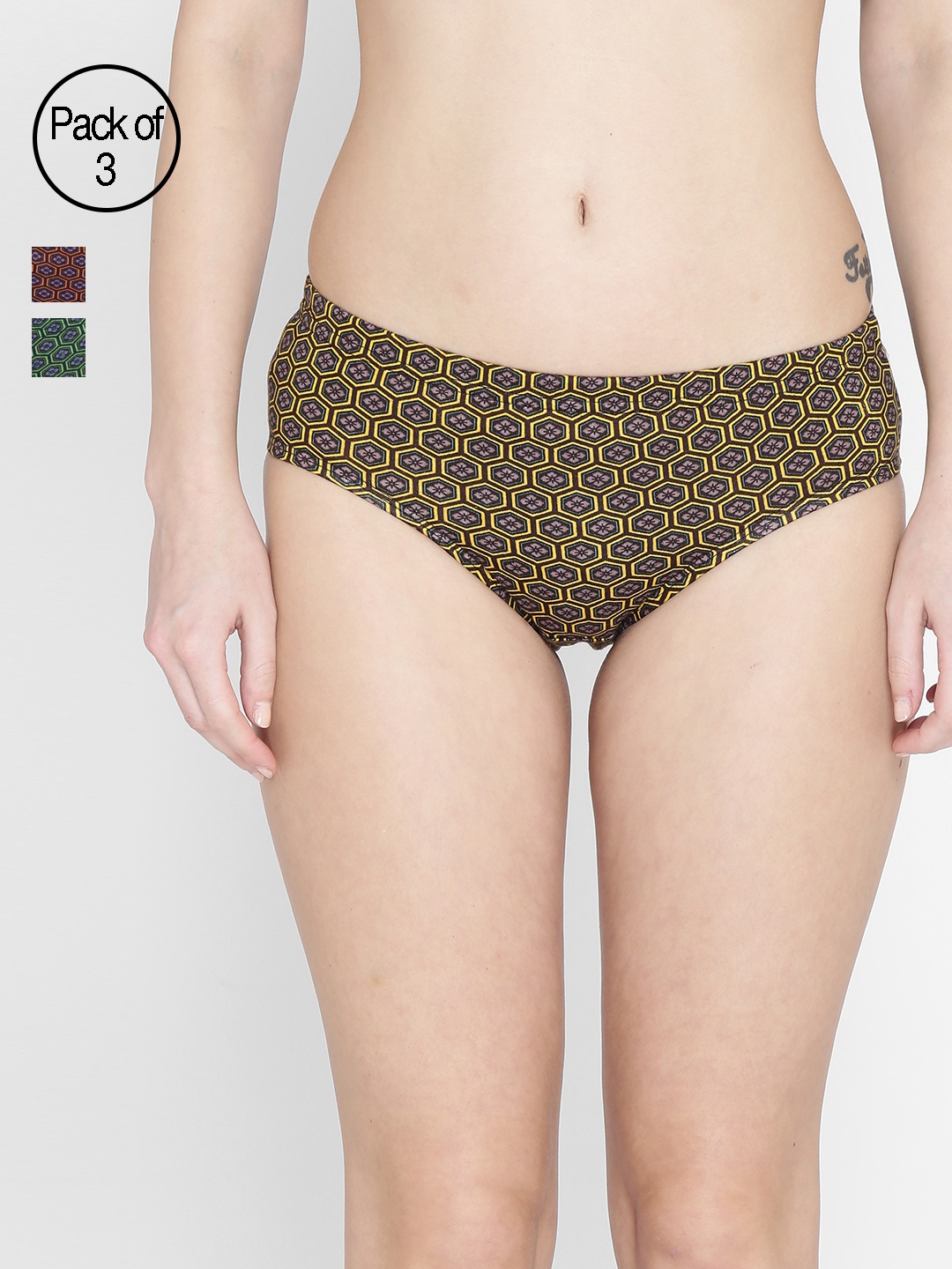 Leading Lady Women Pack of 3 Assorted Hipster Briefs noori