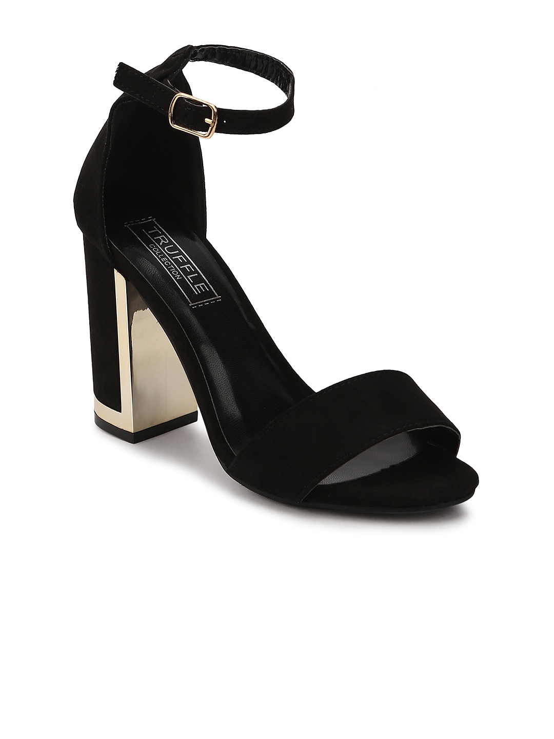Truffle Collection Women Black Solid Heels