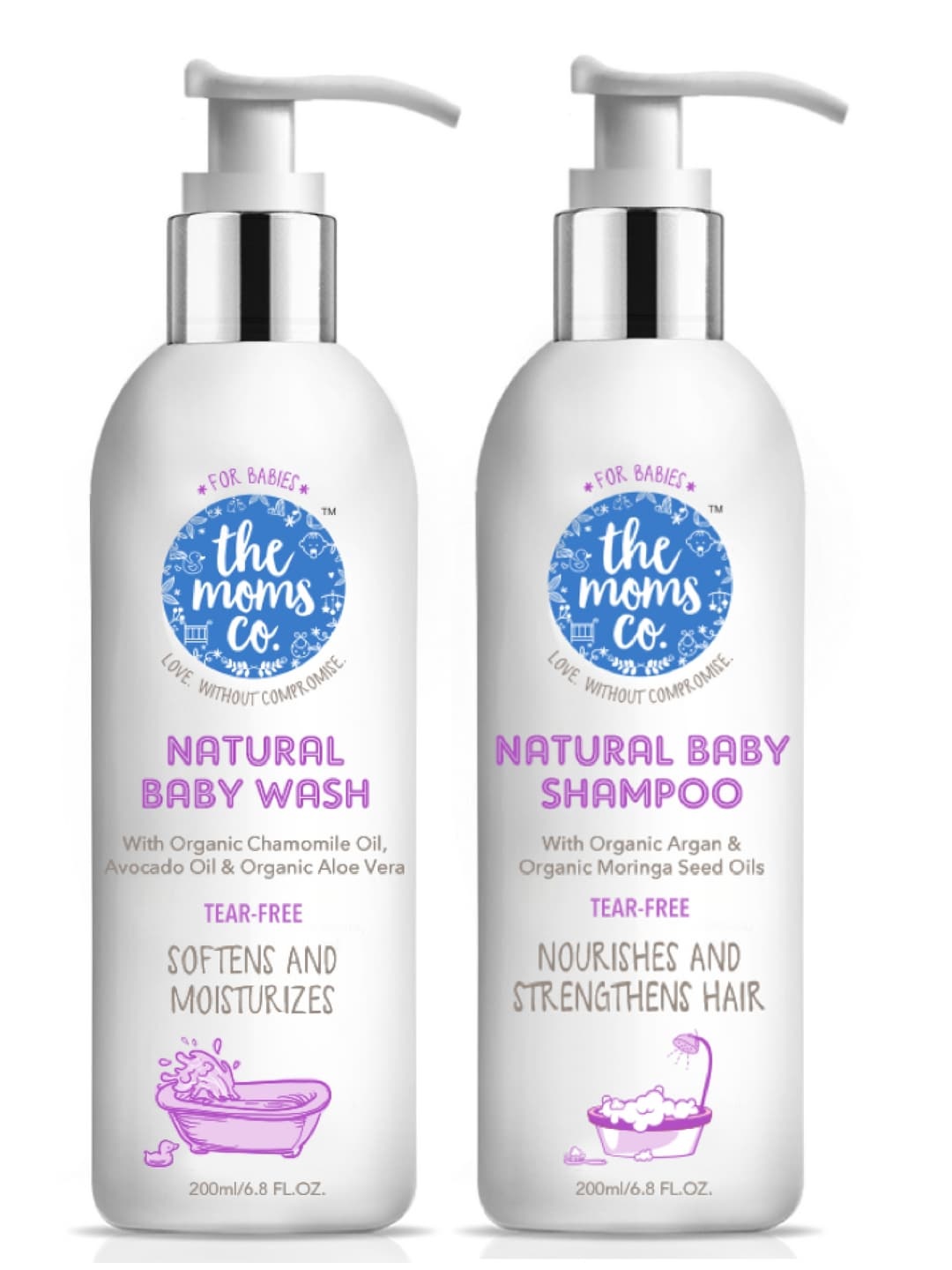 The Moms Co. Set of Natural Baby Wash & Shampoo with Coconut & Aloe Vera 200 ml each, White
The Moms Co. Set of Natural Baby Wash & Shampoo with Coconut & Aloe Vera 200 ml each, White