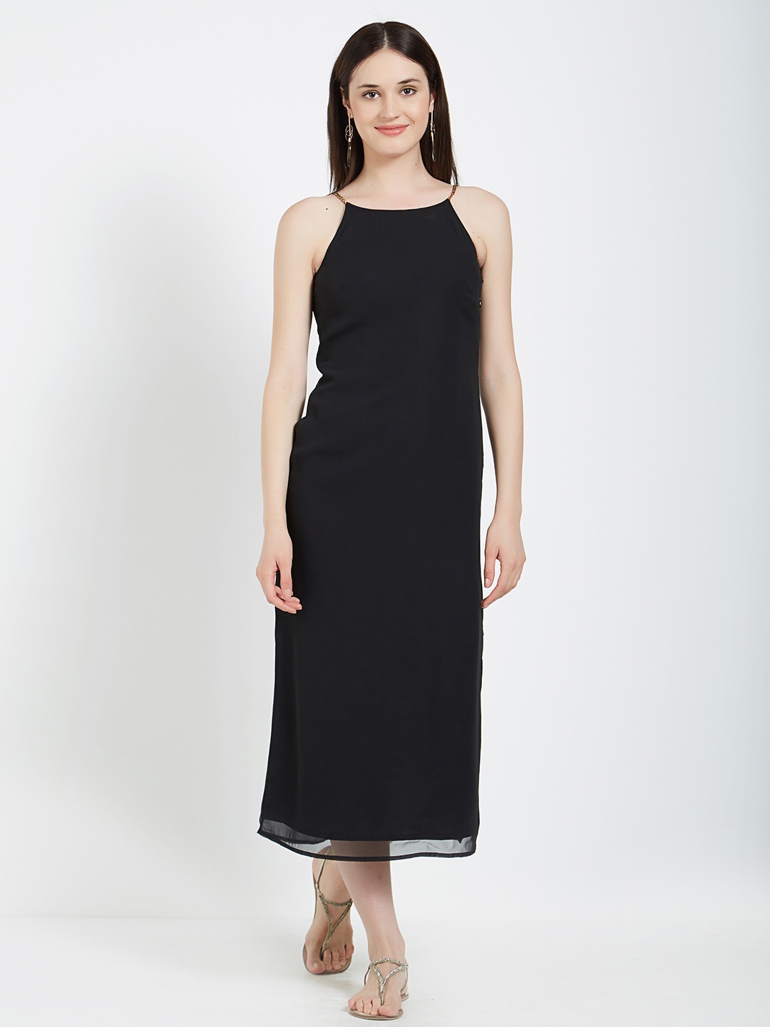 MISH Women Black Solid A-Line Dress