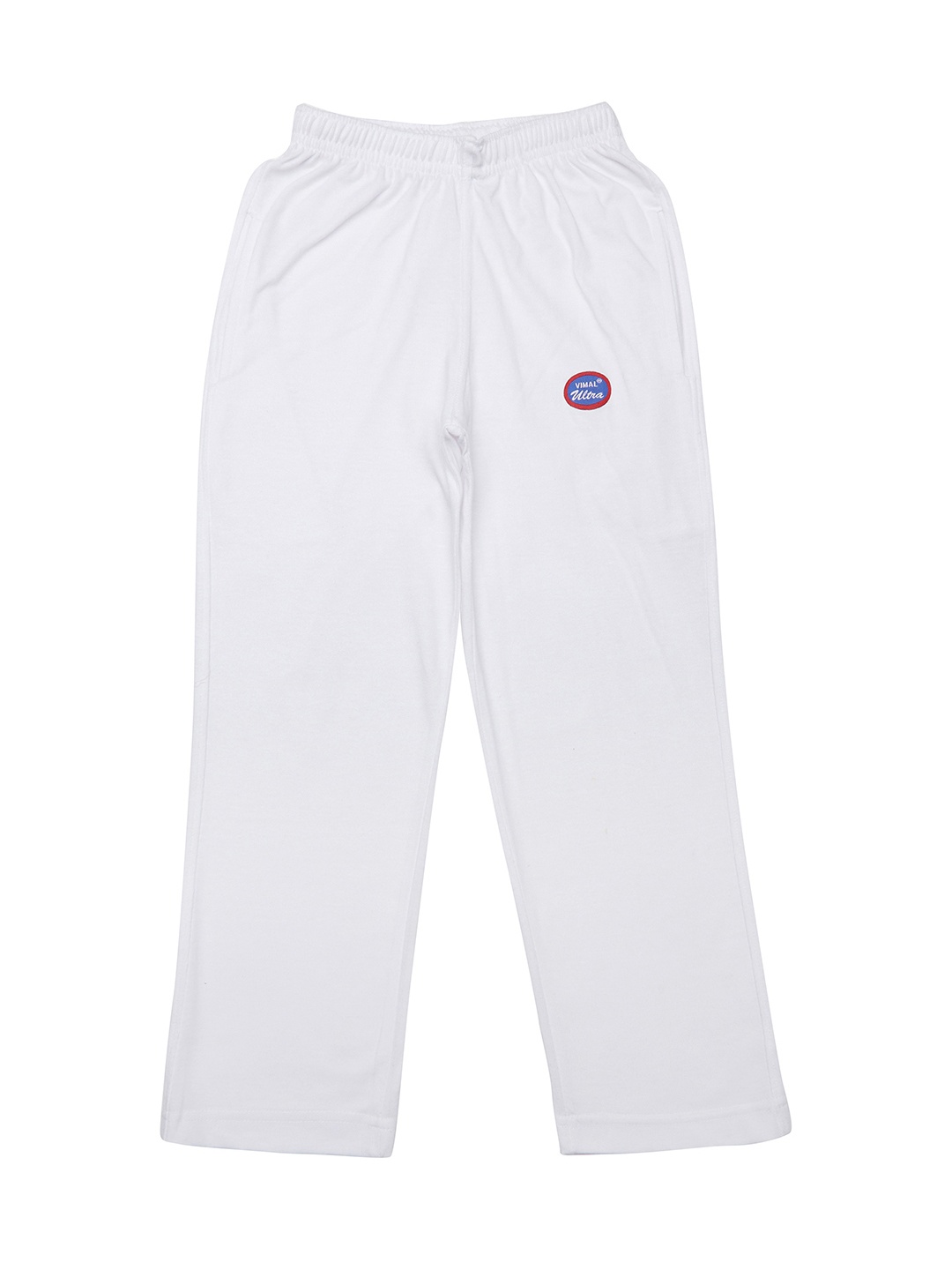 VIMAL JONNEY Boys White Solid Slim Fit Track Pants