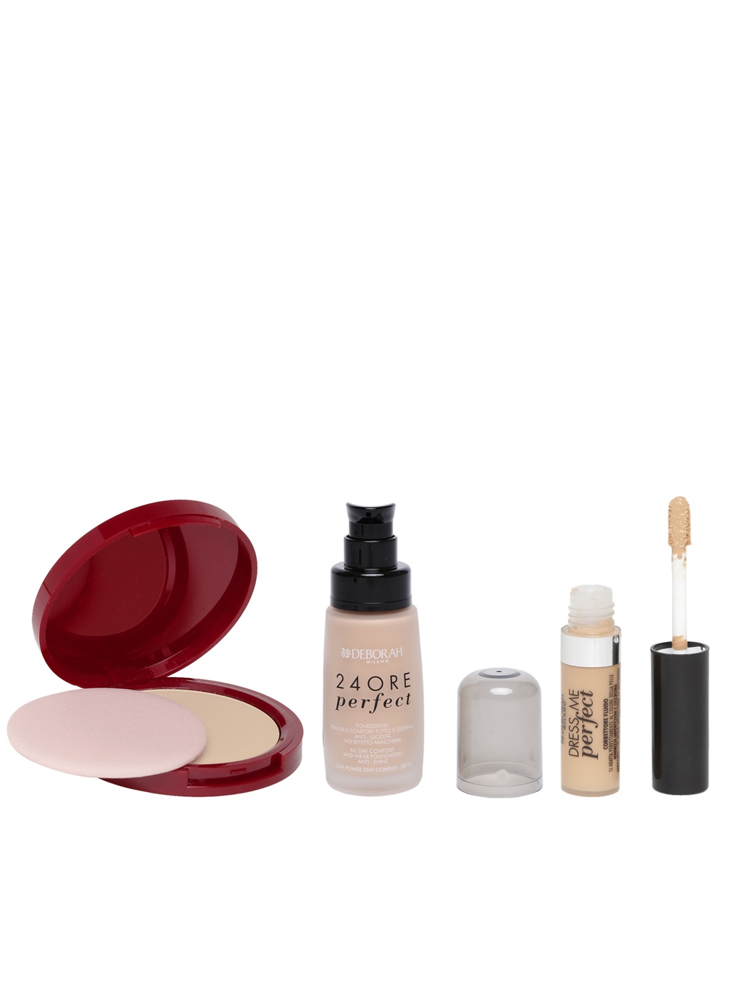 Deborah Set of Anti-Shine Foundation, La Cipria Beige Compact & Light Beige Concealer
Deborah Set of Anti-Shine Foundation, La Cipria Beige Compact & Light Beige Concealer
