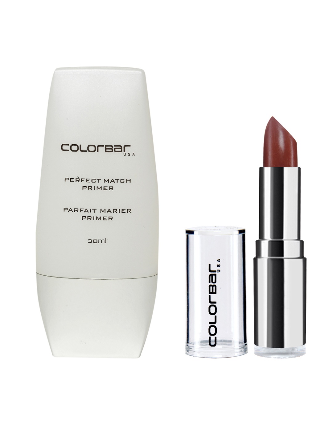 ColorBar Women Set of Velvet Matte Lipstick & Perfect Match Primer, White