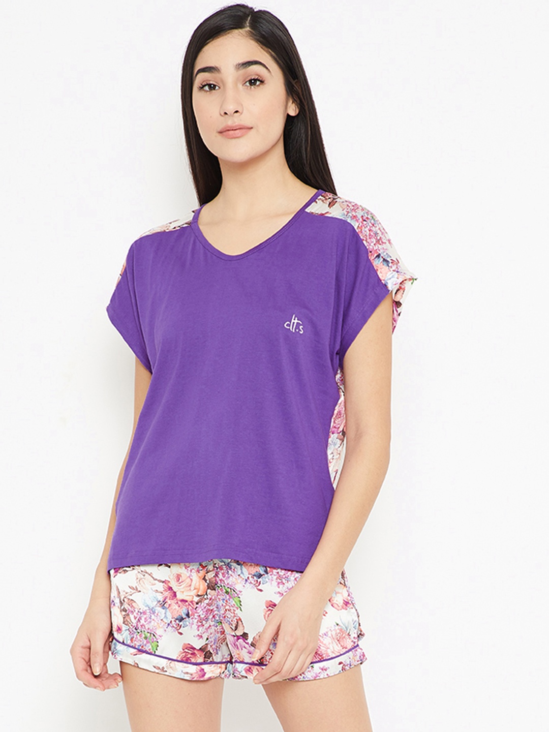 Clt.s Mauve Printed Lounge Set