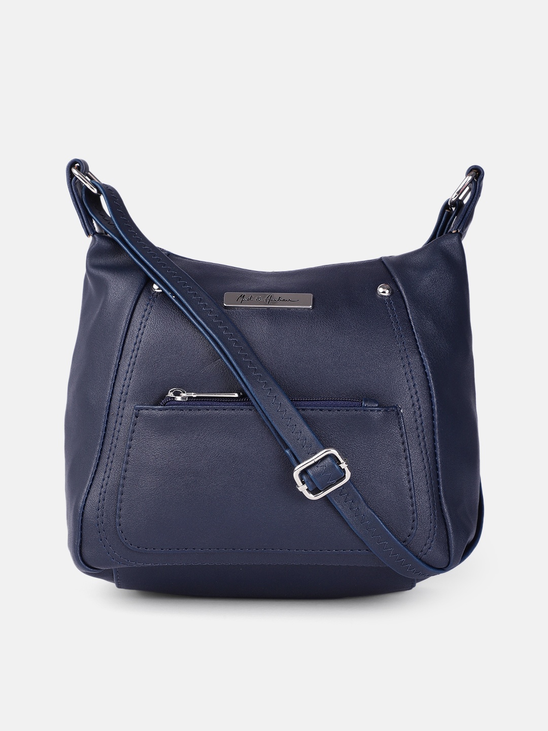 Mast & Harbour Navy Blue Solid Sling Bag