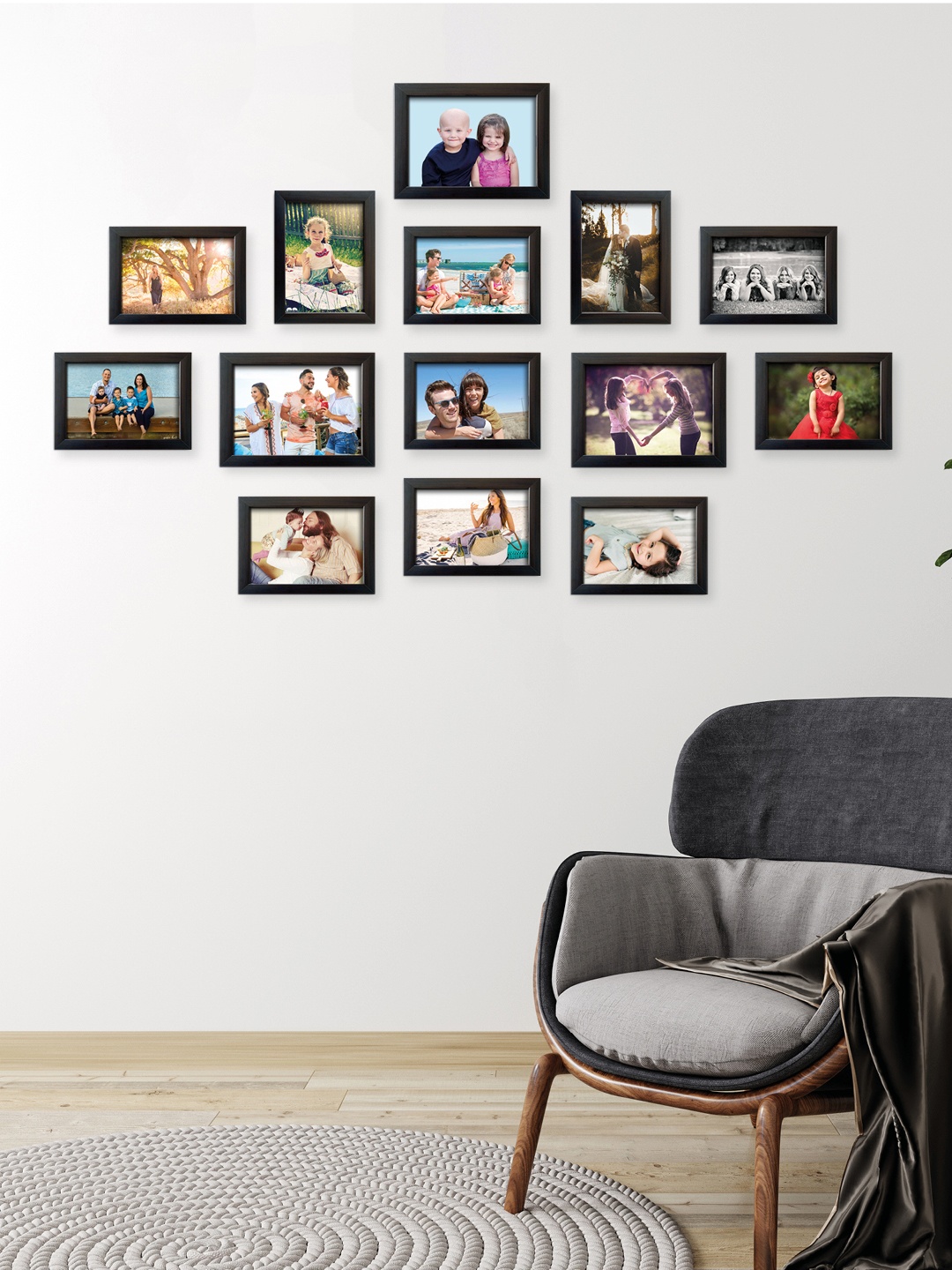 RANDOM Set of 14 Brown Photo Frames