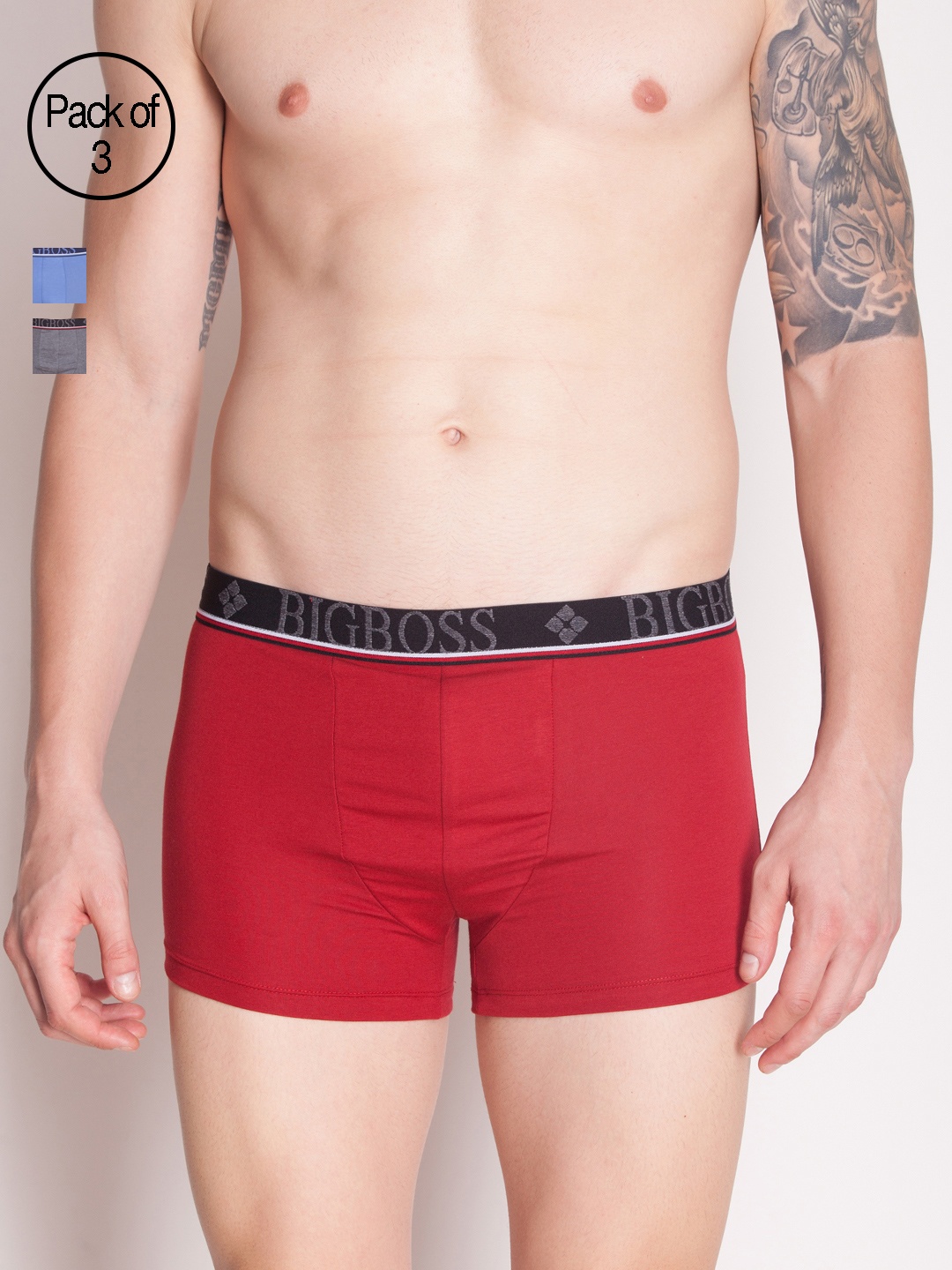 Dollar Bigboss Men Solid Pack of 3 Shuffle Intellisoft Cotton Modal Trunks MDTR-15-DYNAMO, Multi
Dollar Bigboss Men Solid Pack of 3 Shuffle Intellisoft Cotton Modal Trunks MDTR-15-DYNAMO, Multi