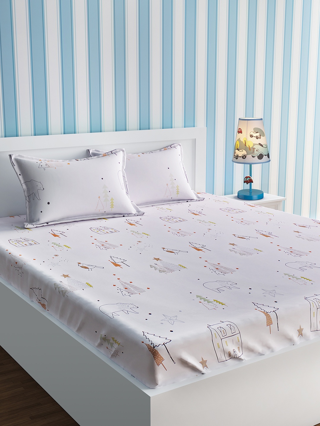 URBAN DREAM White Cartoon Characters Flat 210 TC Cotton 1 Queen Bedsheet with 2 Pillow Covers
URBAN DREAM White Cartoon Characters Flat 210 TC Cotton 1 Queen Bedsheet with 2 Pillow Covers