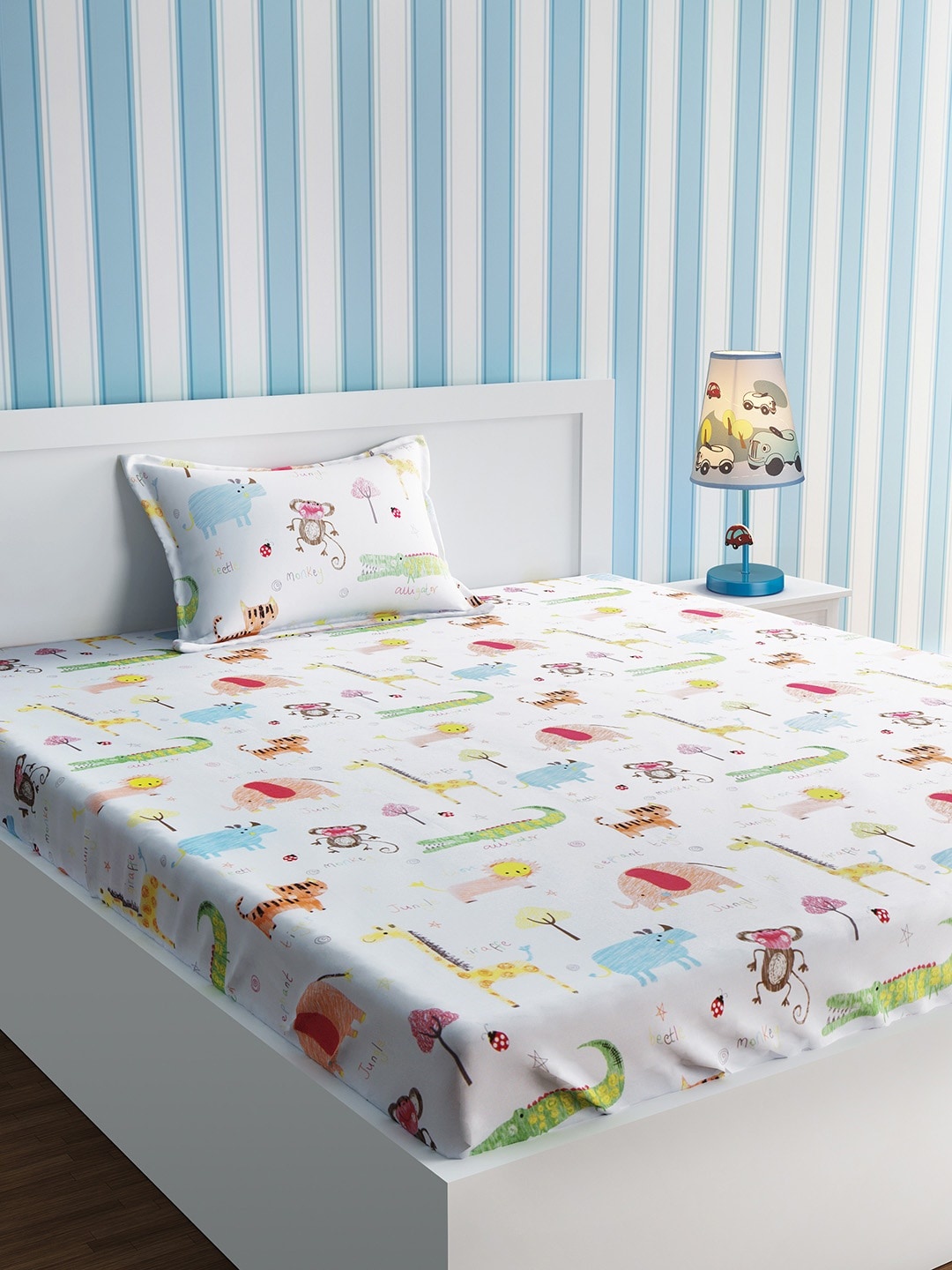 URBAN DREAM White Cartoon Characters Flat 210 TC Cotton 1 Single Bedsheet with 1 Pillow Covers
URBAN DREAM White Cartoon Characters Flat 210 TC Cotton 1 Single Bedsheet with 1 Pillow Covers