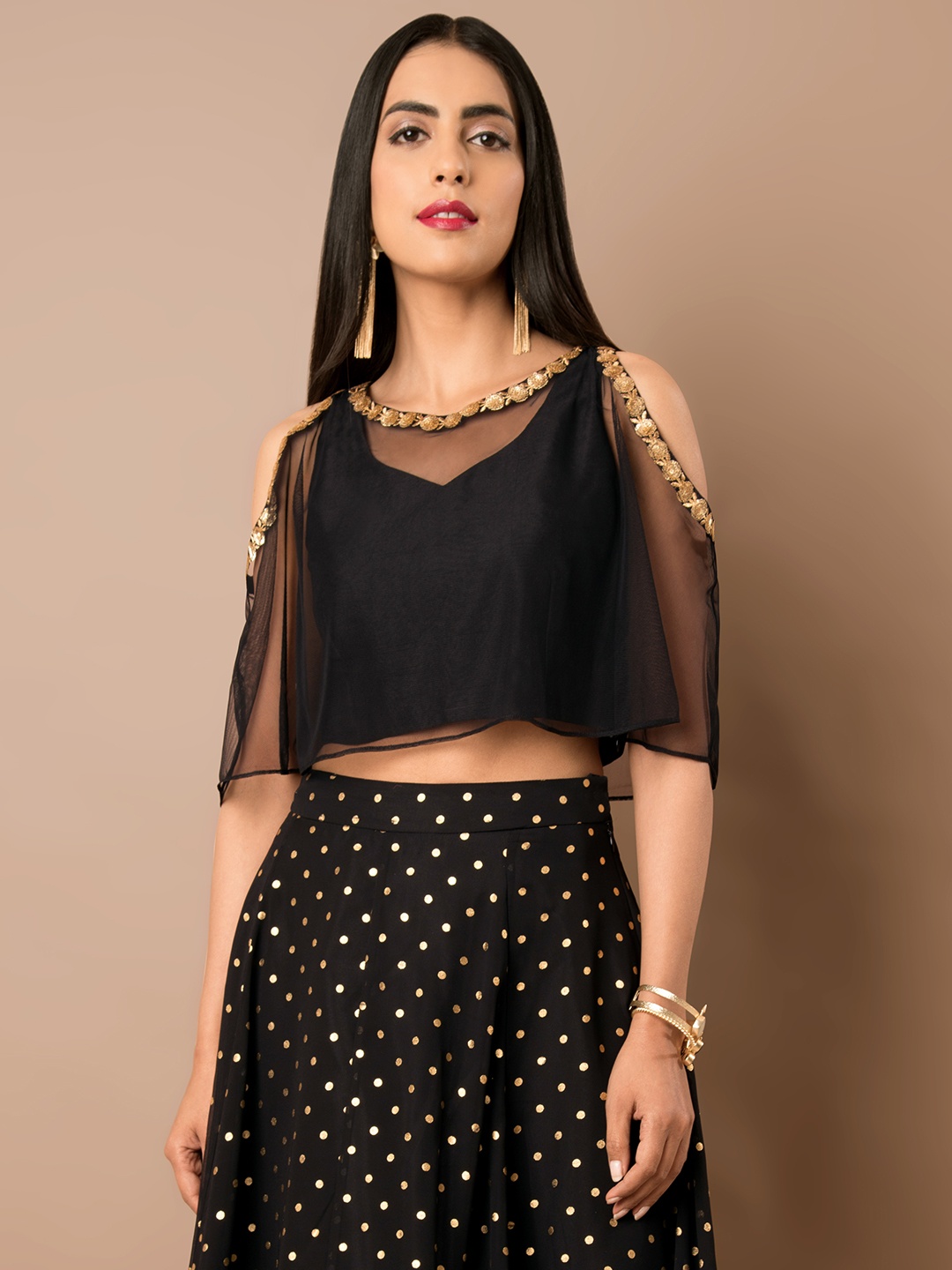 INDYA Women Black Layered Top