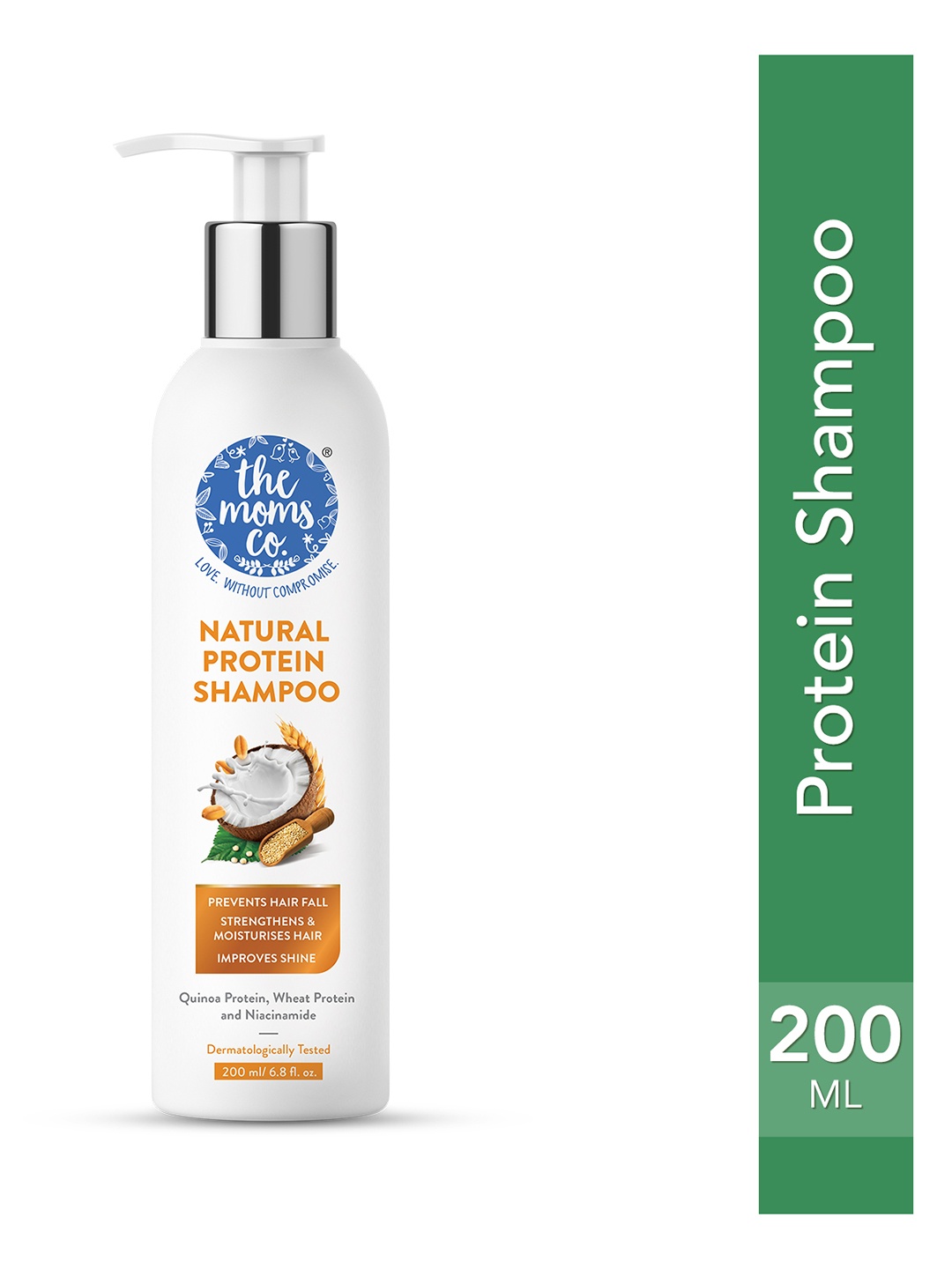 The Moms Co. Natural Protein Shampoo with Hydrolyzed Silk & Wheat Proteins - 200 ml, White
The Moms Co. Natural Protein Shampoo with Hydrolyzed Silk & Wheat Proteins - 200 ml, White