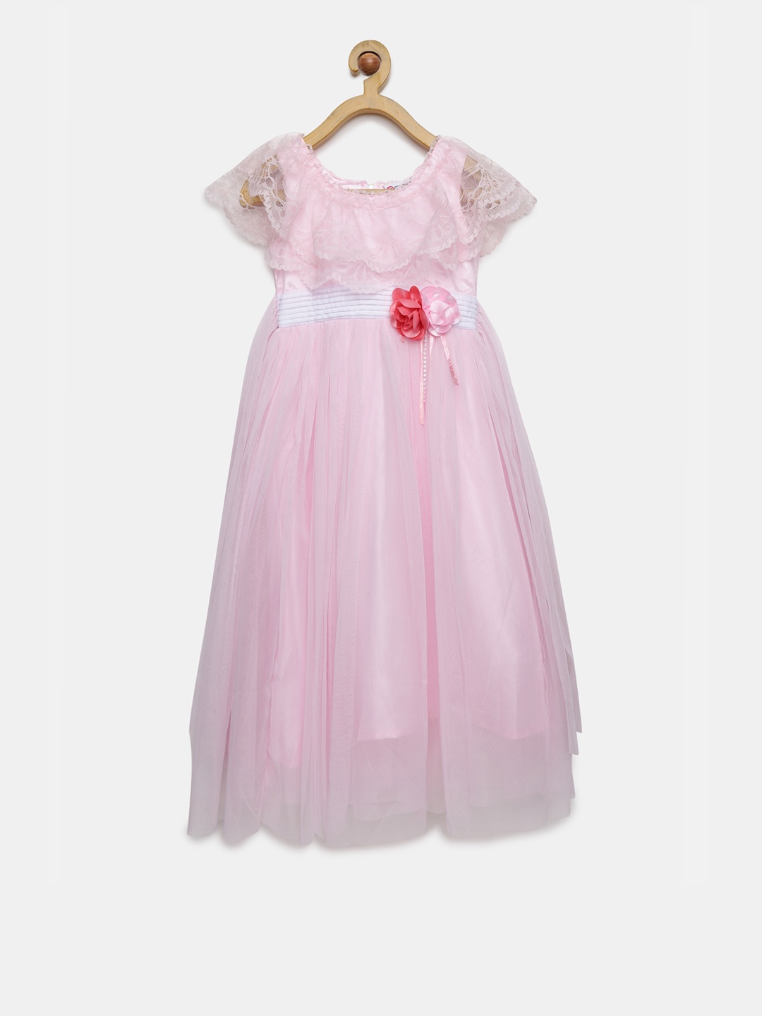 Peppermint Girls Pink Solid Maxi Dress