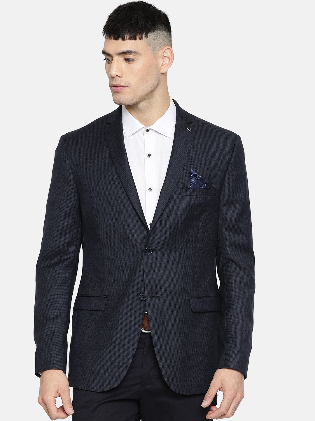 Theme Men Navy Solid Single-Breasted Smart Casual Ultima Fitted Wool Blazer, Navy blue
Theme Men Navy Solid Single-Breasted Smart Casual Ultima Fitted Wool Blazer, Navy blue