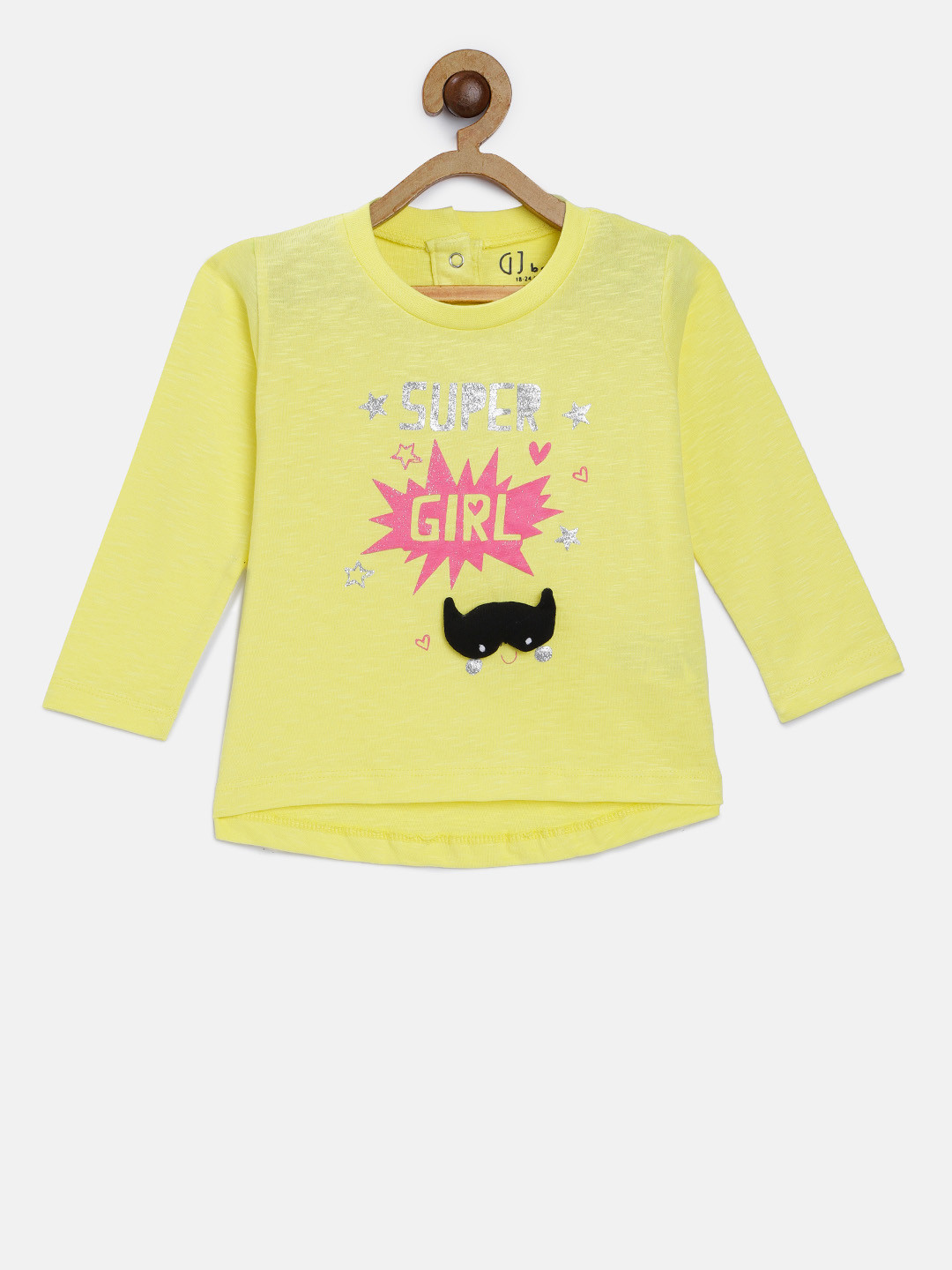 Gini and Jony Girls Yellow Printed Round Neck T-shirt 
Gini and Jony Girls Yellow Printed Round Neck T-shirt