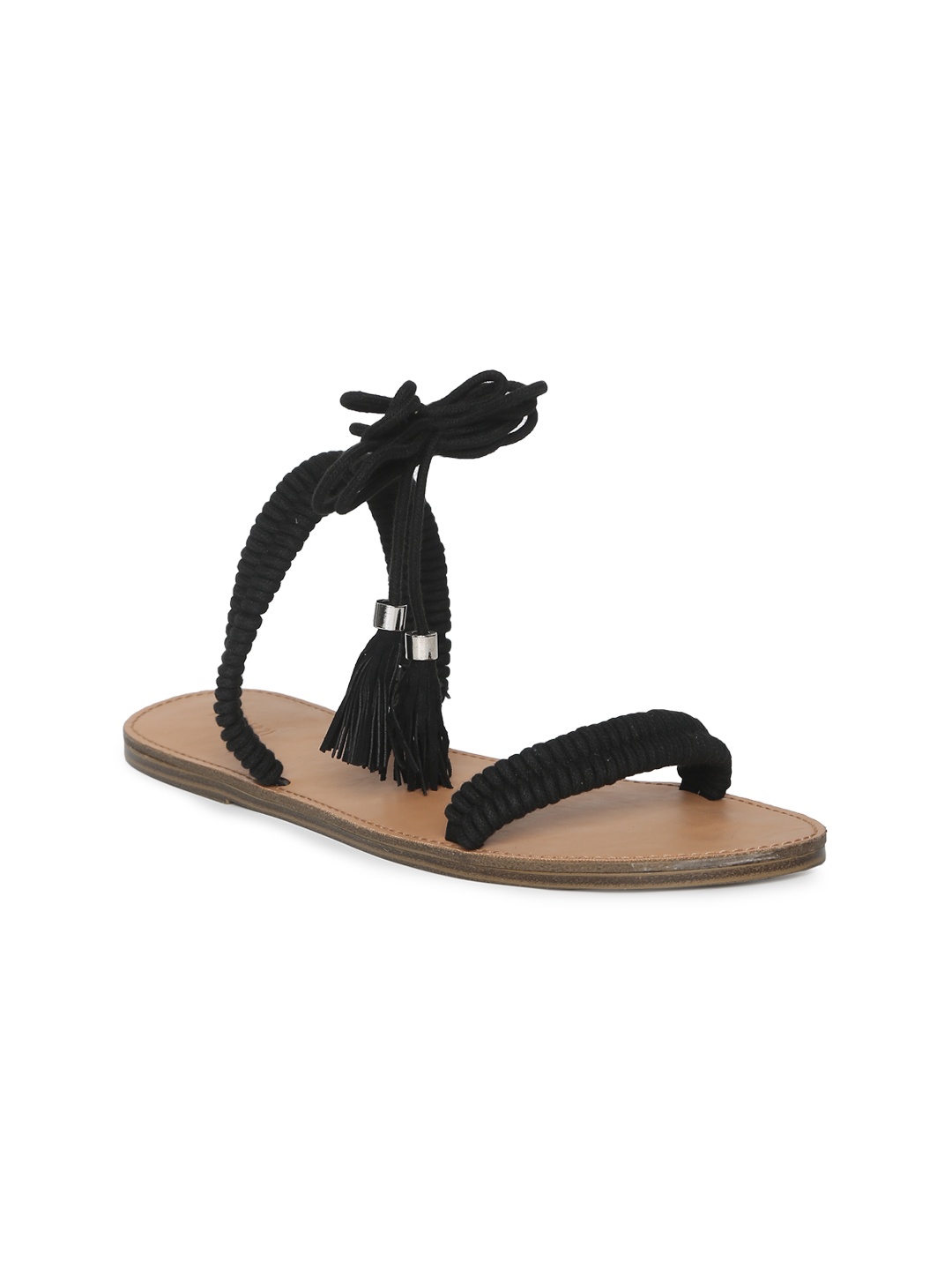 FOREVER 21 Women Black Open Toe Flats