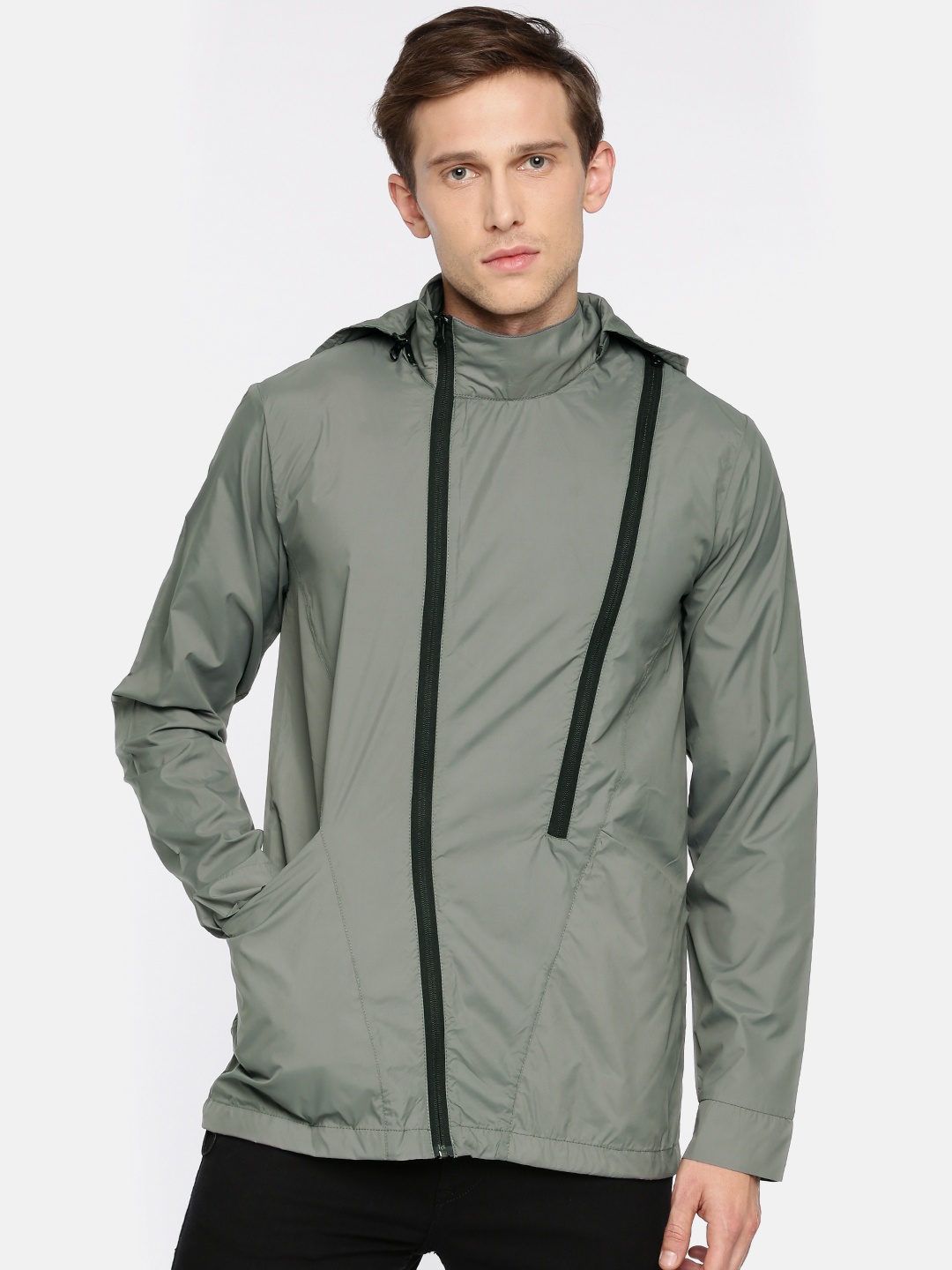 SKULT by Shahid Kapoor Men Grey Solid Tailored Jacket