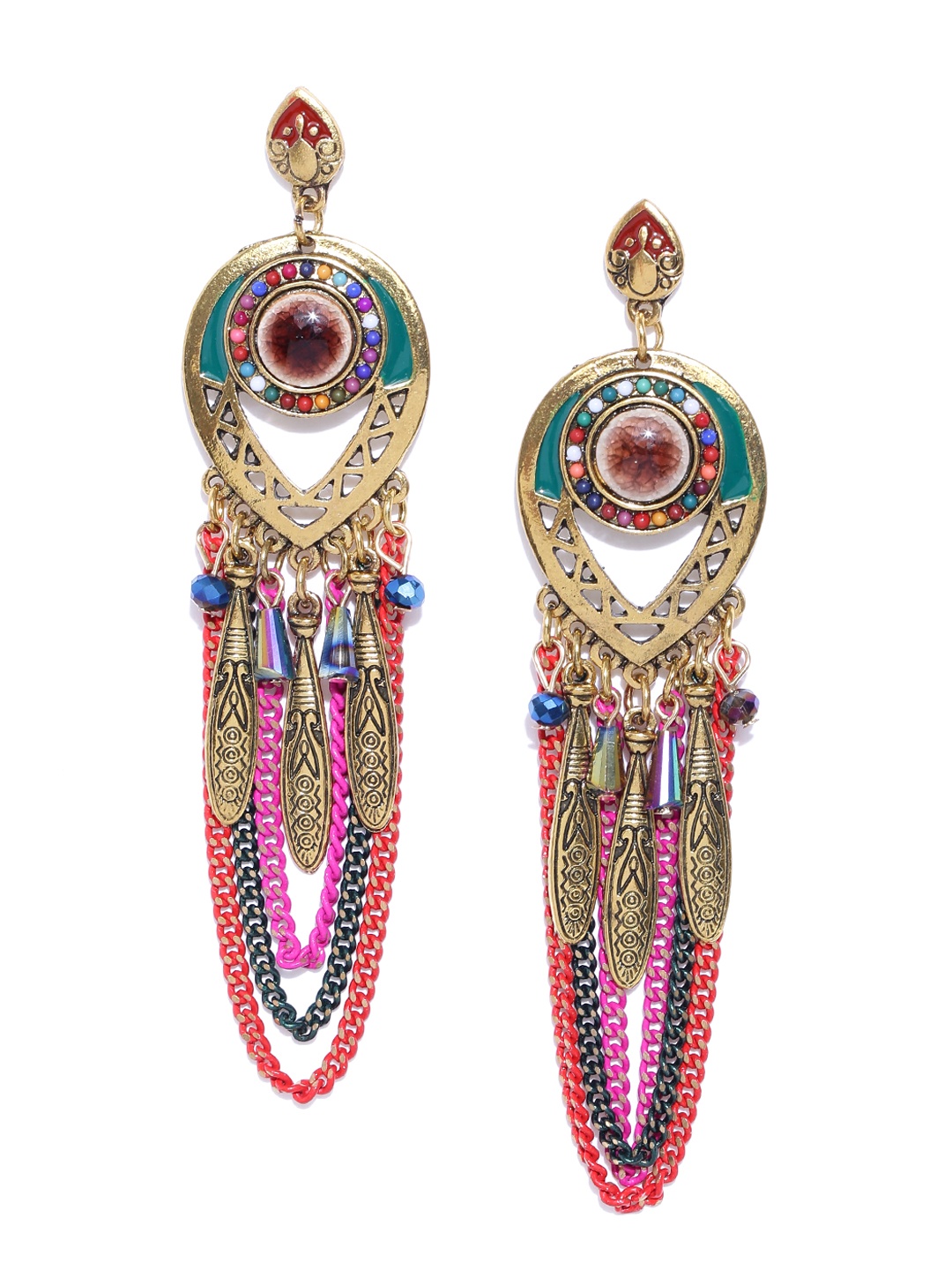 Jewels Galaxy Multicoloured Antique Gold-Plated Handcrafted Classic Drop Earrings
Jewels Galaxy Multicoloured Antique Gold-Plated Handcrafted Classic Drop Earrings
