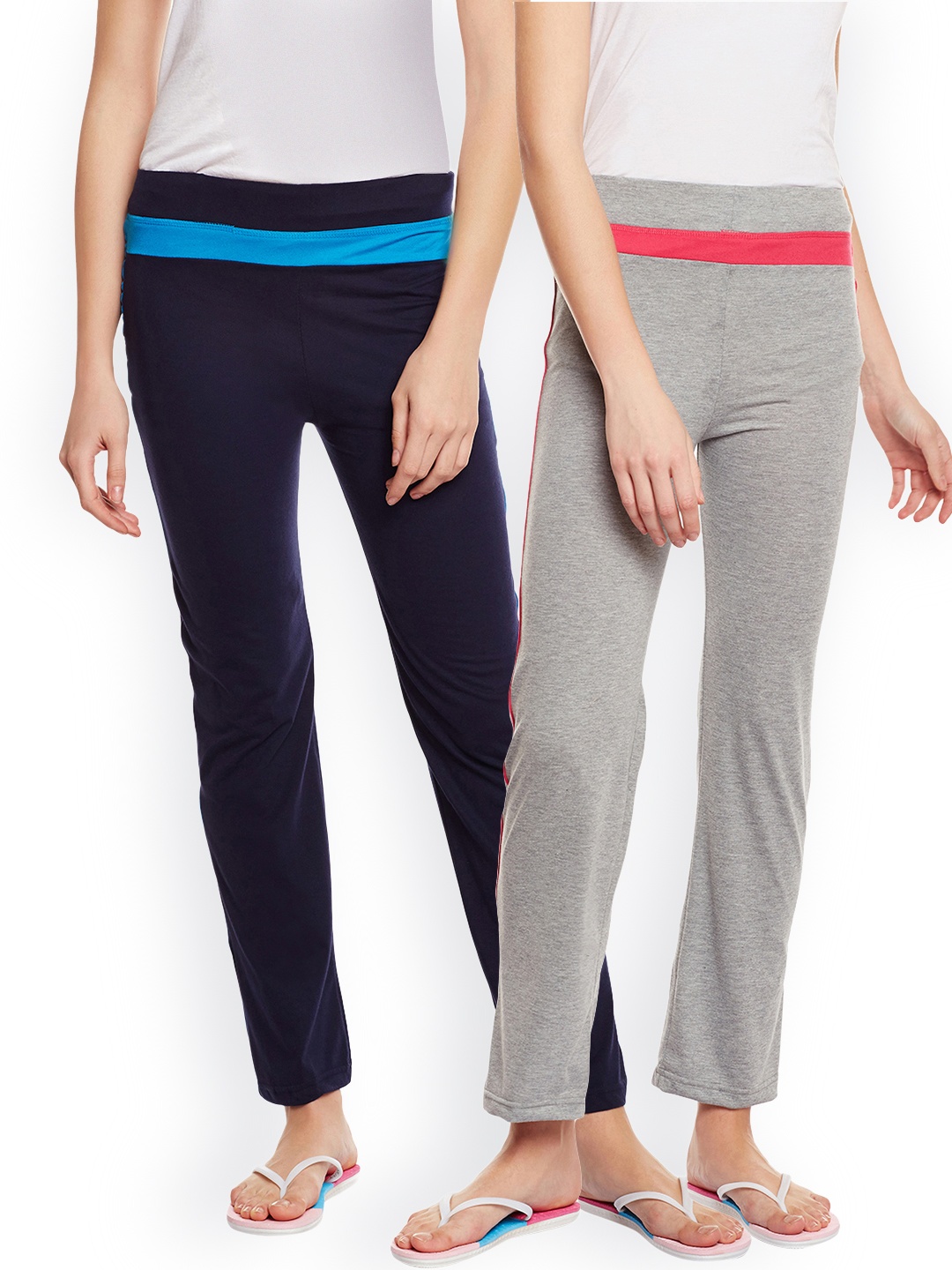 VIMAL JONNEY Women Navy Blue & Black Solid Pack of 2 Lounge Pants F2NAVY-F2MELANGE-02
VIMAL JONNEY Women Navy Blue & Black Solid Pack of 2 Lounge Pants F2NAVY-F2MELANGE-02