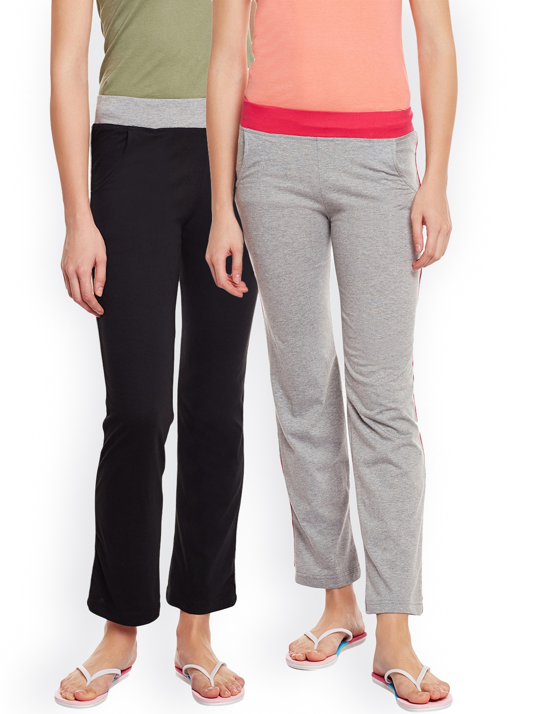 VIMAL JONNEY Women Grey & Black Solid Pack of 2 Lounge Pants F3MELANGE-F3BLACK-02, Grey melange
VIMAL JONNEY Women Grey & Black Solid Pack of 2 Lounge Pants F3MELANGE-F3BLACK-02, Grey melange
