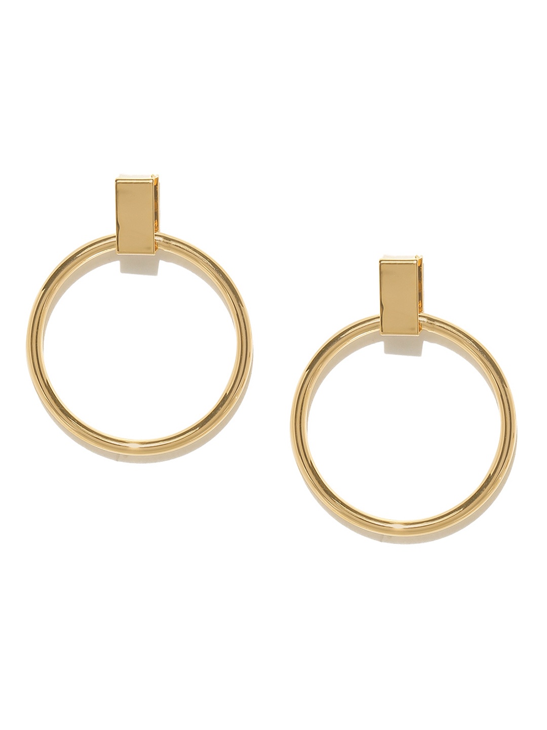 E2O Gold-Toned Circular Drop Earrings