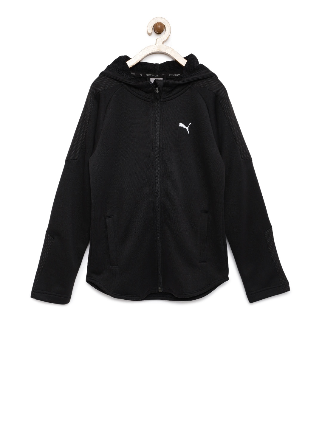Puma Boys Black Gym FZ Hoody B Open Front Jacket